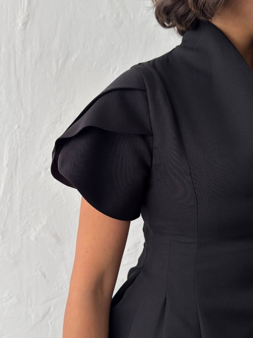 Gold Düğme Detaylı Peplum Kesim Şık Kadın Takım - Siyah 4