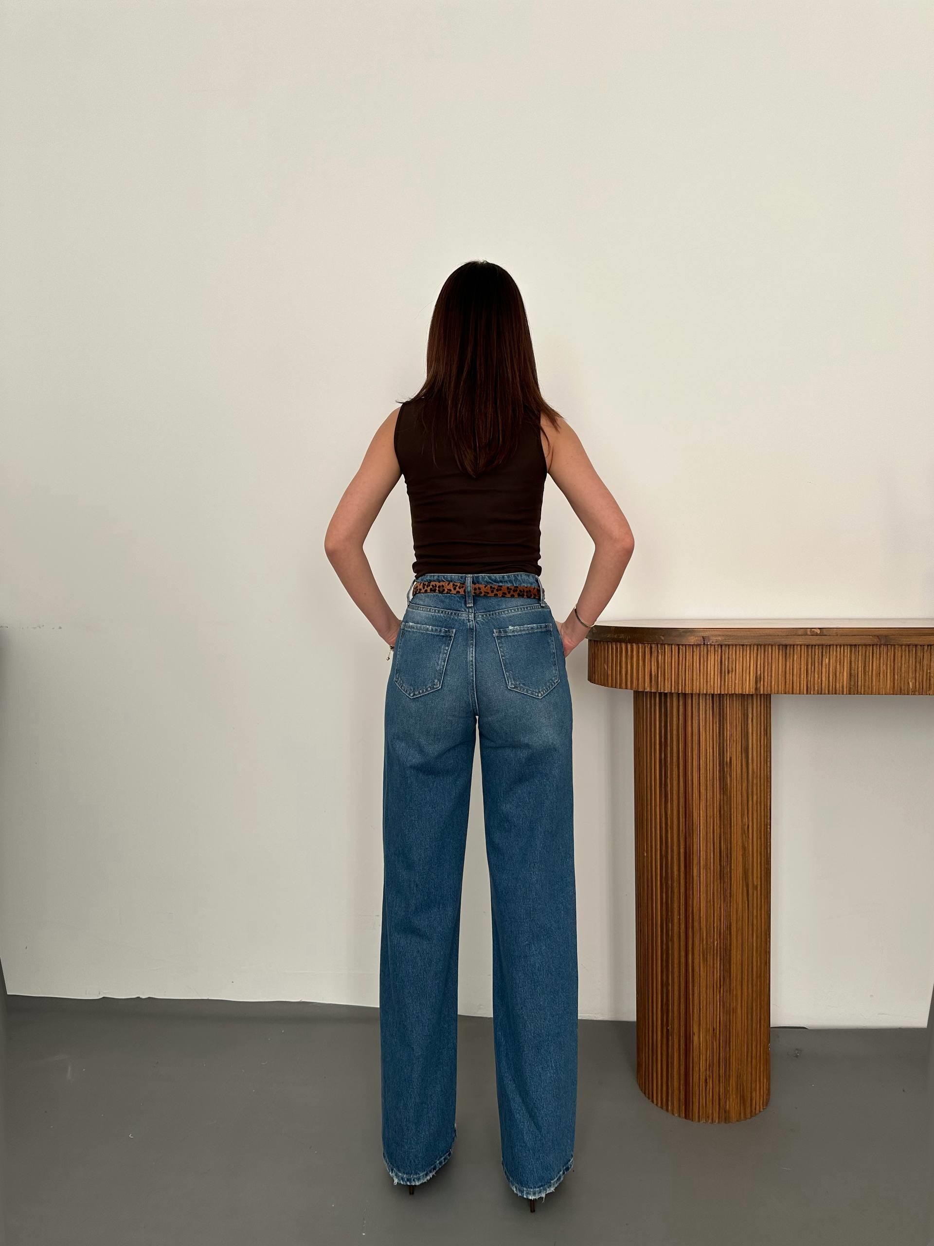 Lacivert Comfy Jeans Pantolon 5