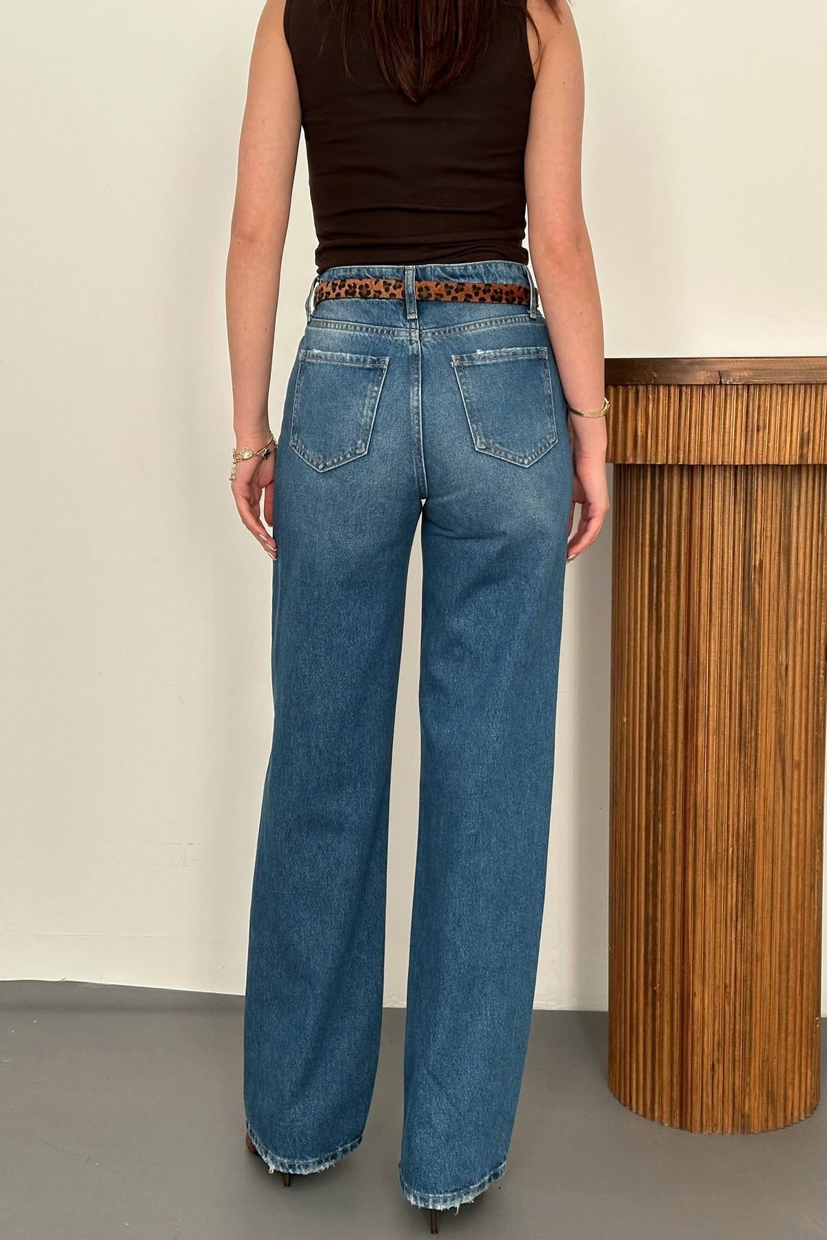 Lacivert Comfy Jeans Pantolon 4