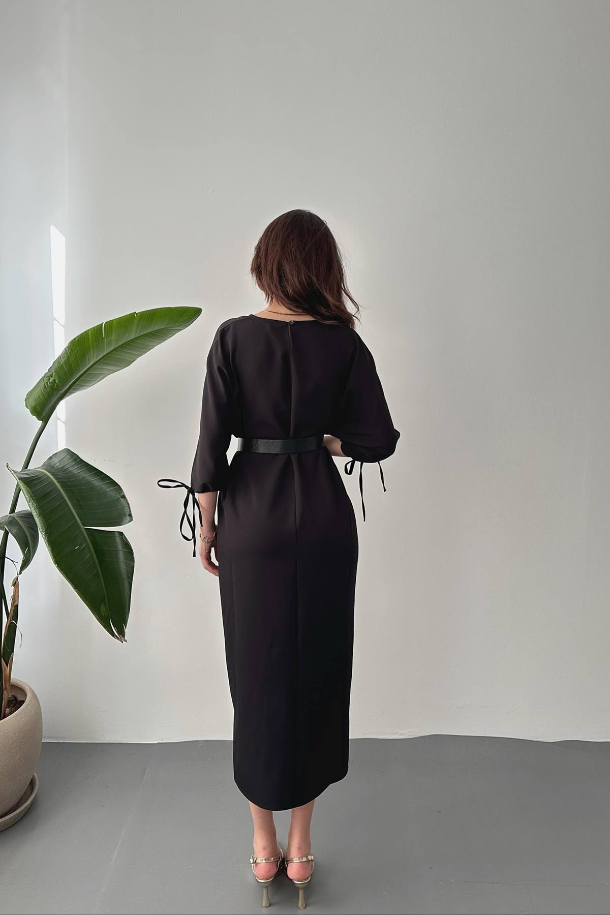 Siyah Topshop Yırtmaçlı Elbise 5