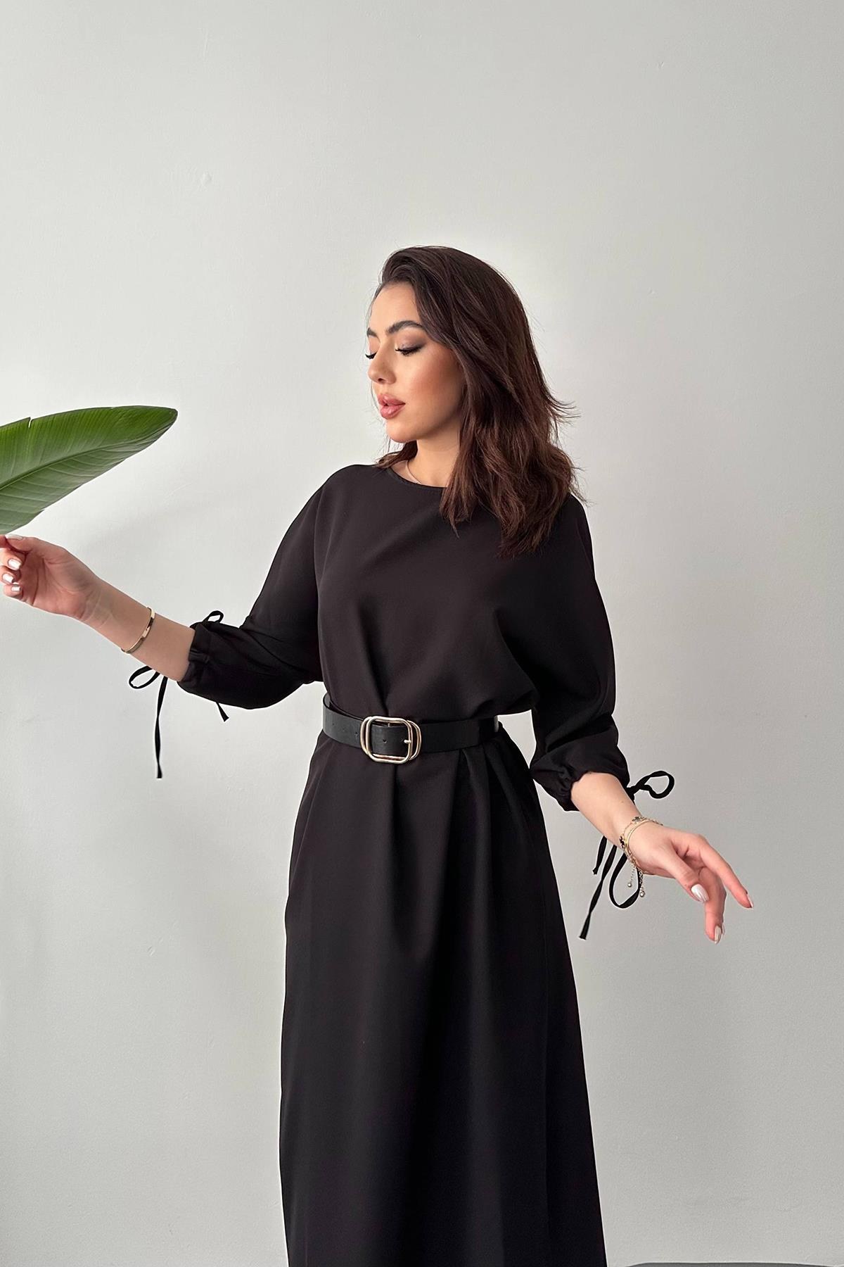 Siyah Topshop Yırtmaçlı Elbise 3