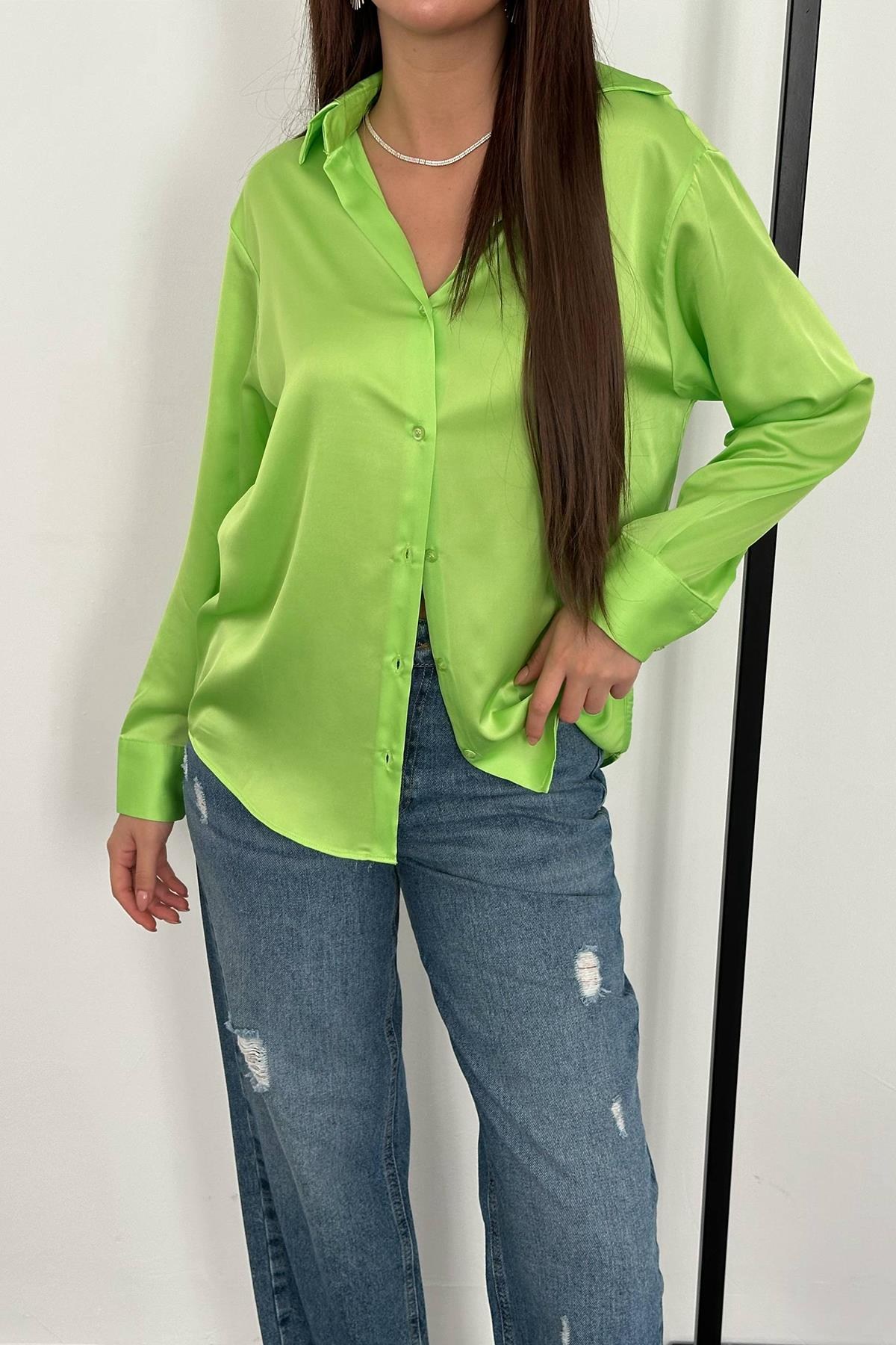 Neon Saten Gömlek 5