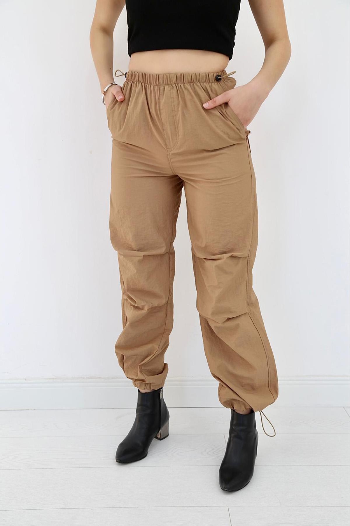 Camel Lastikli Paraşüt Pantolon 3