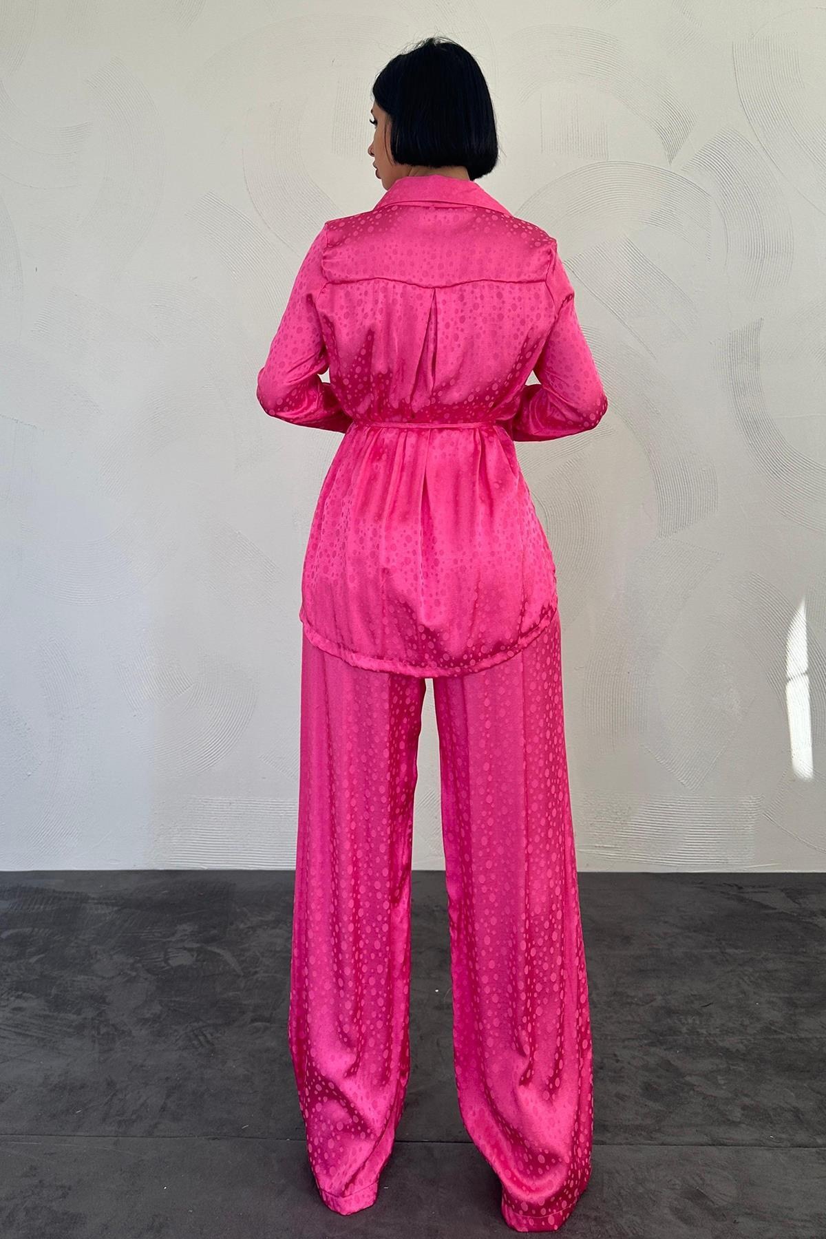 Pembe Jakarlı Biye Takım 3