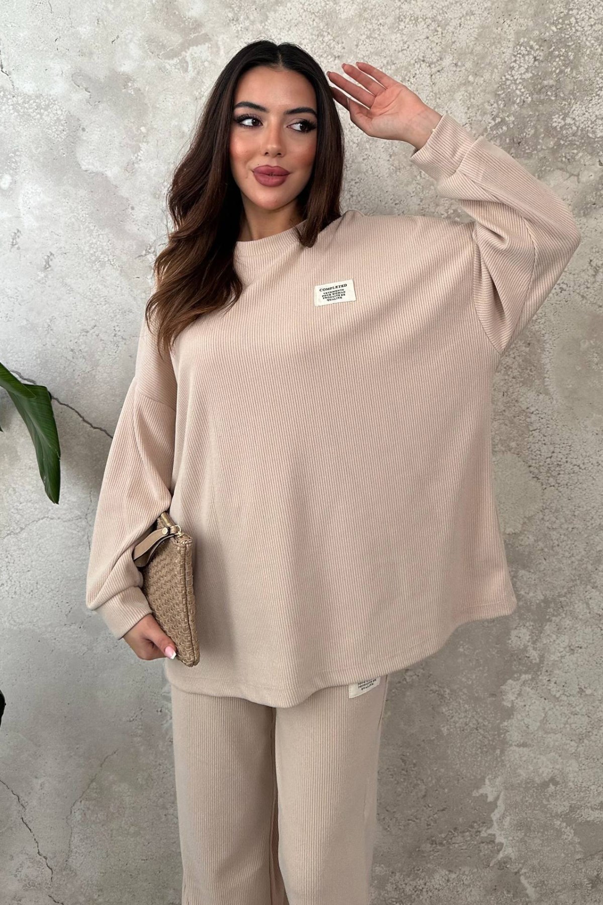 Bej Salaş Sweat Ve Pantolon 3