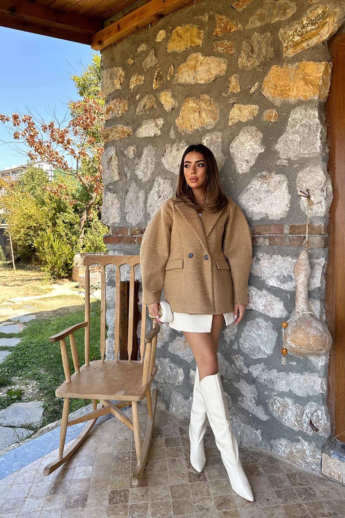 Camel İki Düğmeli Manto 4