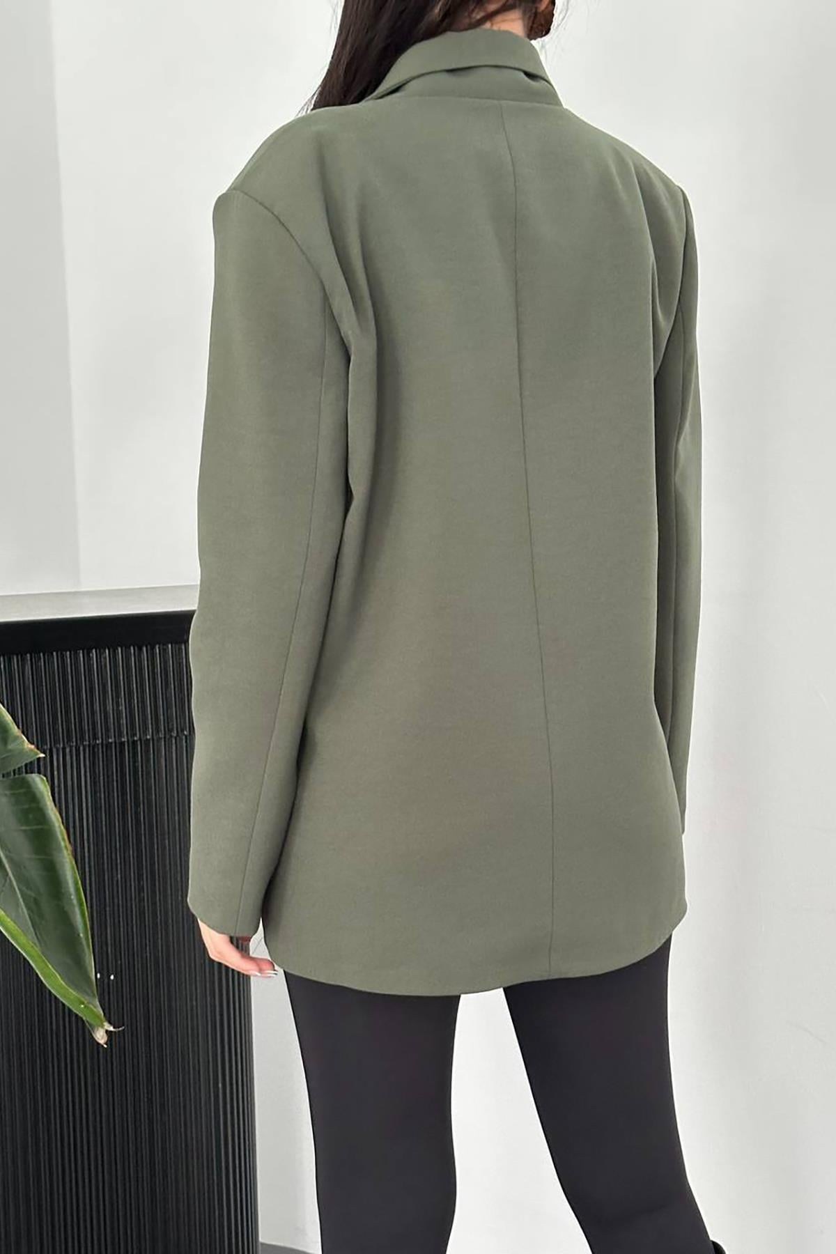 Haki Blazer Ceket 5