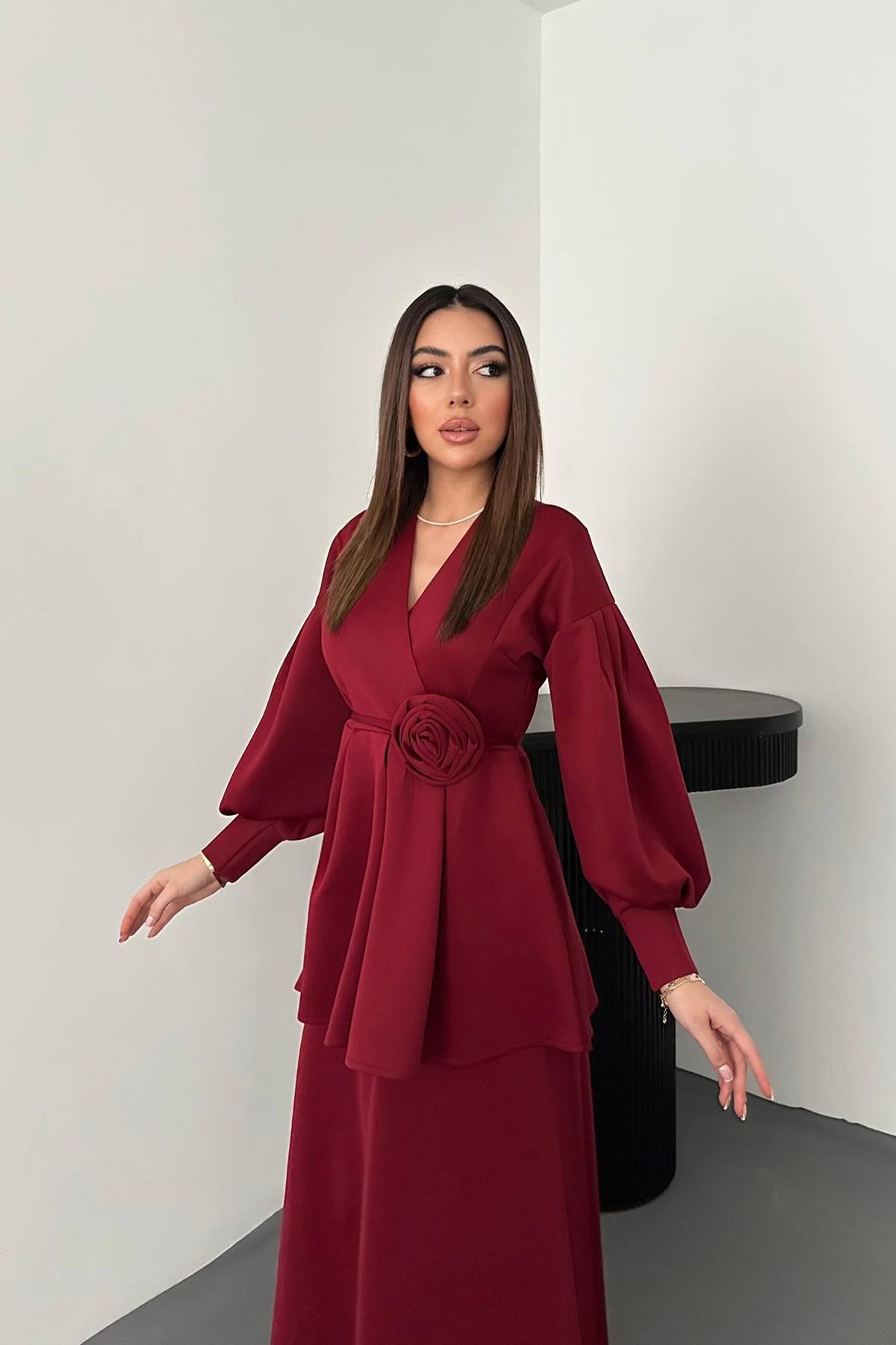 Bordo Gül Detaylı Takım 3