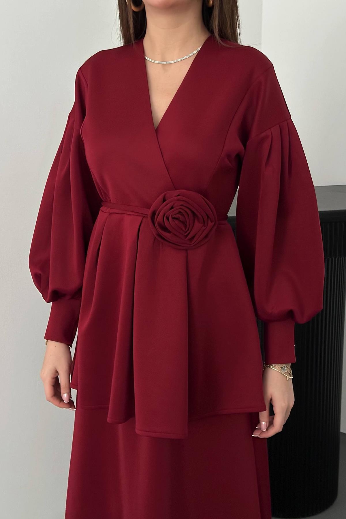 Bordo Gül Detaylı Takım 4