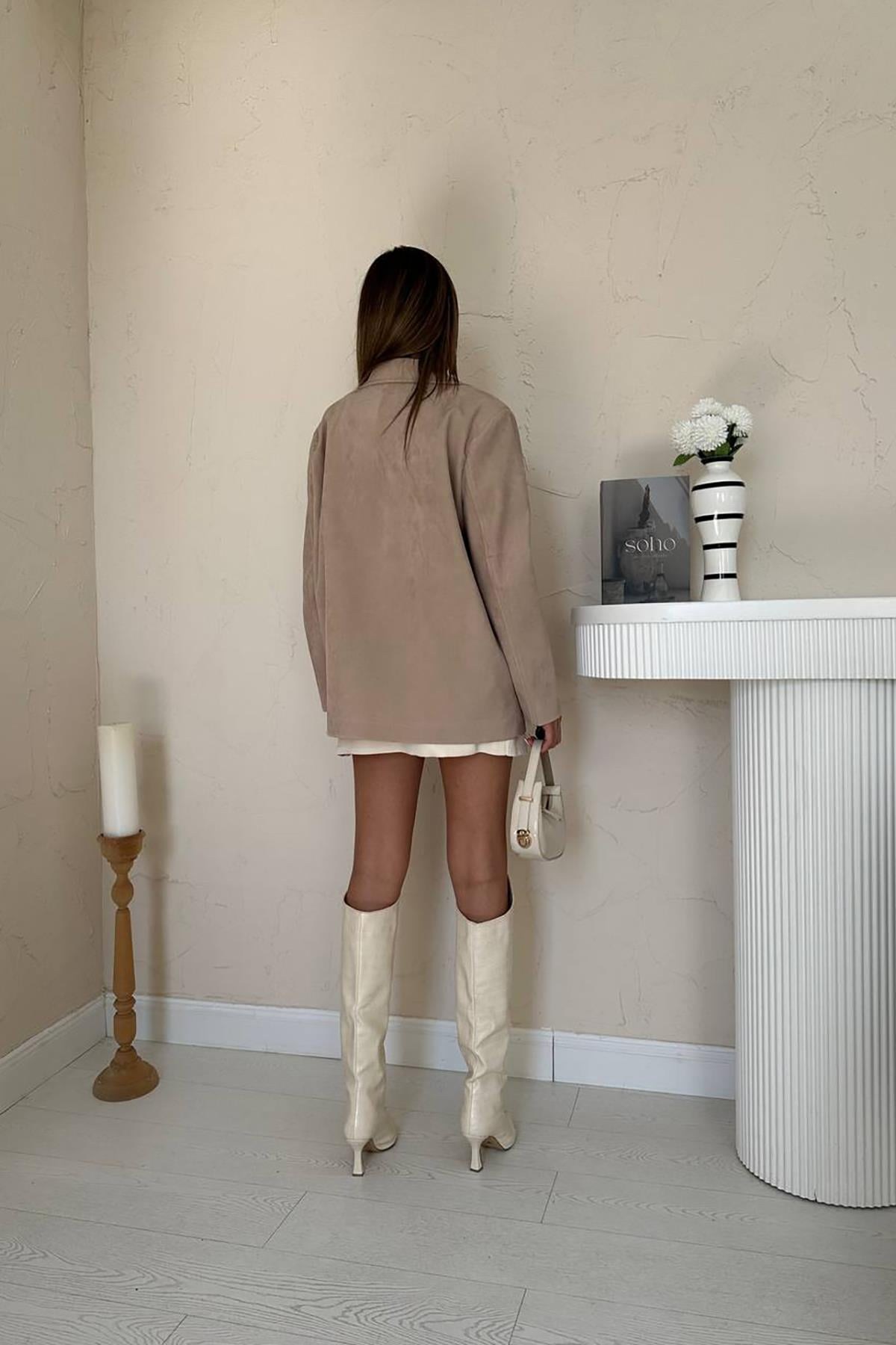 Bej Blazer Süet Ceket 4