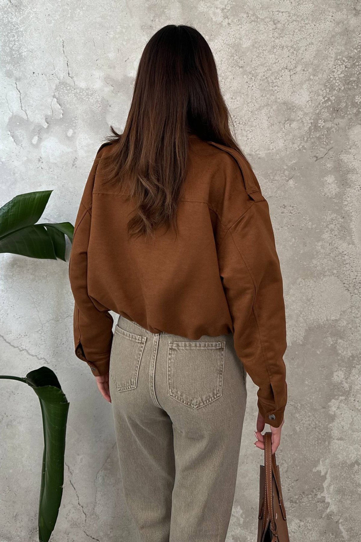 Camel Dik Yakalı Kısa Ceket 5