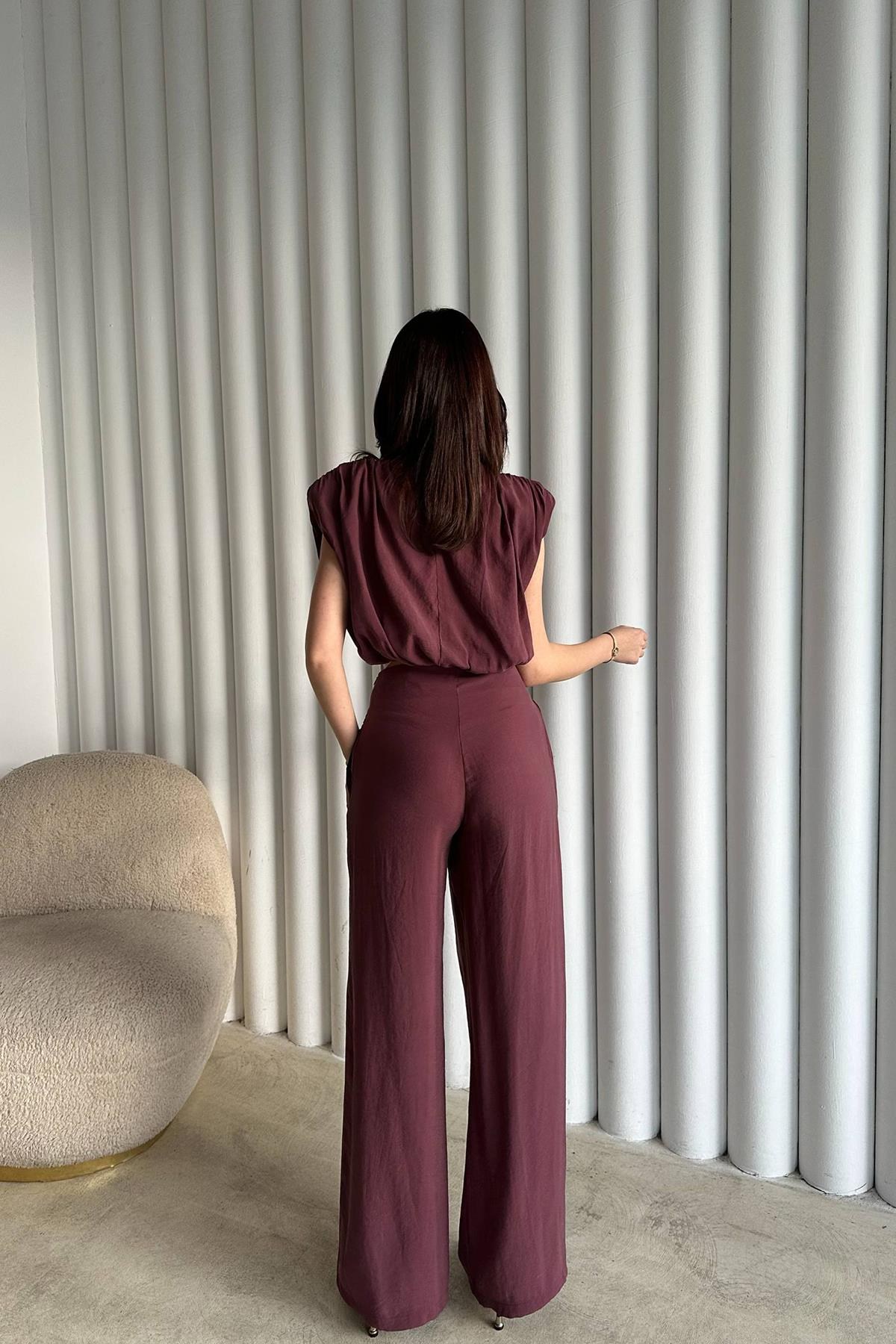 Mürdüm Modal Bluz Ve Pantolon Takım 4