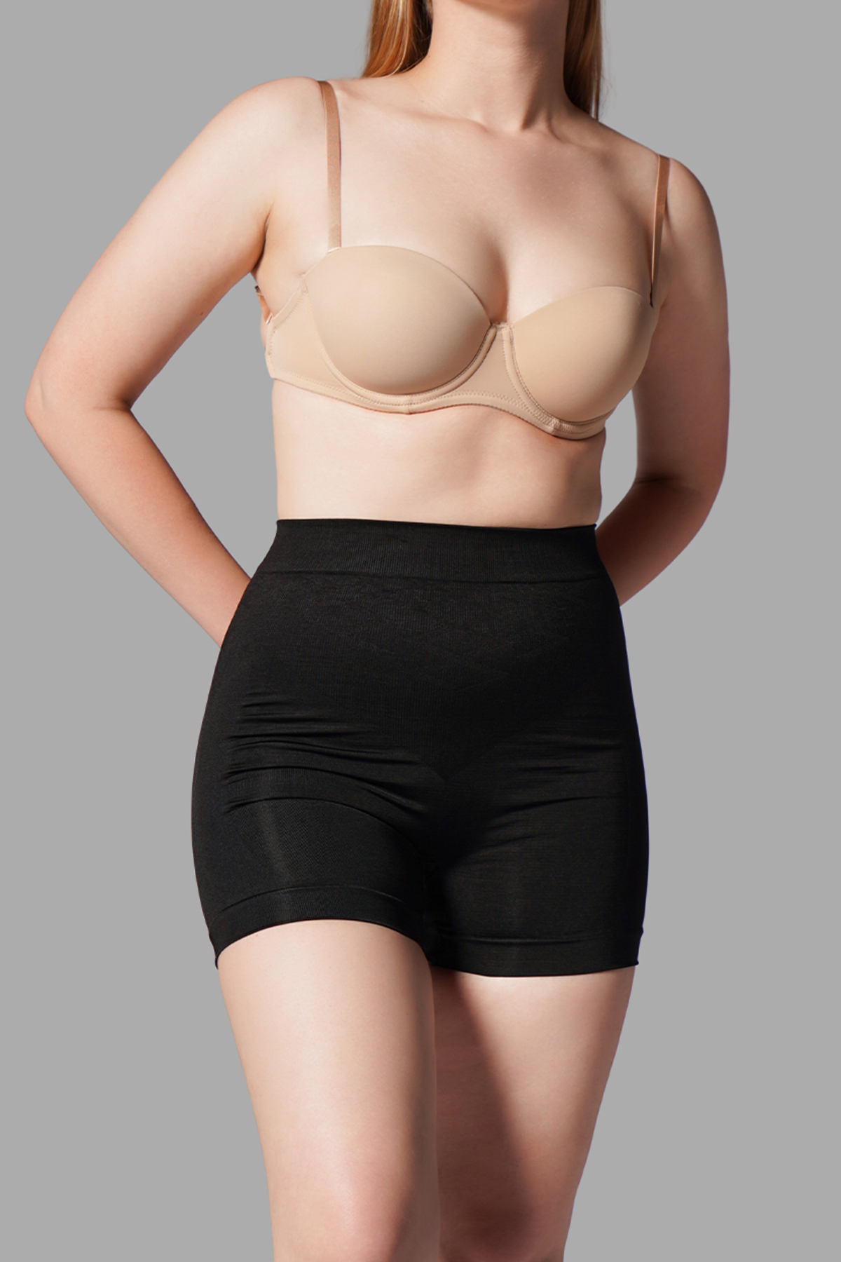 Push Up Seamless Dikişsiz Popo Şekillendirici Kısa Paçalı Korse 2064 Siyah 3