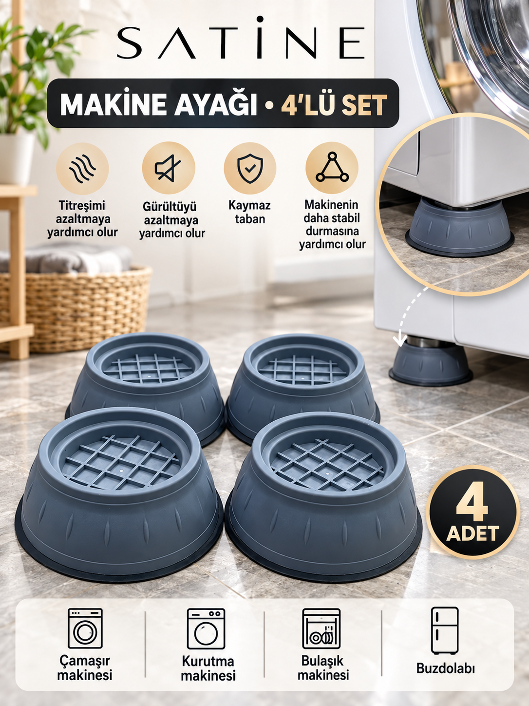 4'LÜ MAKİNE TİTREŞİM AYAĞI 4