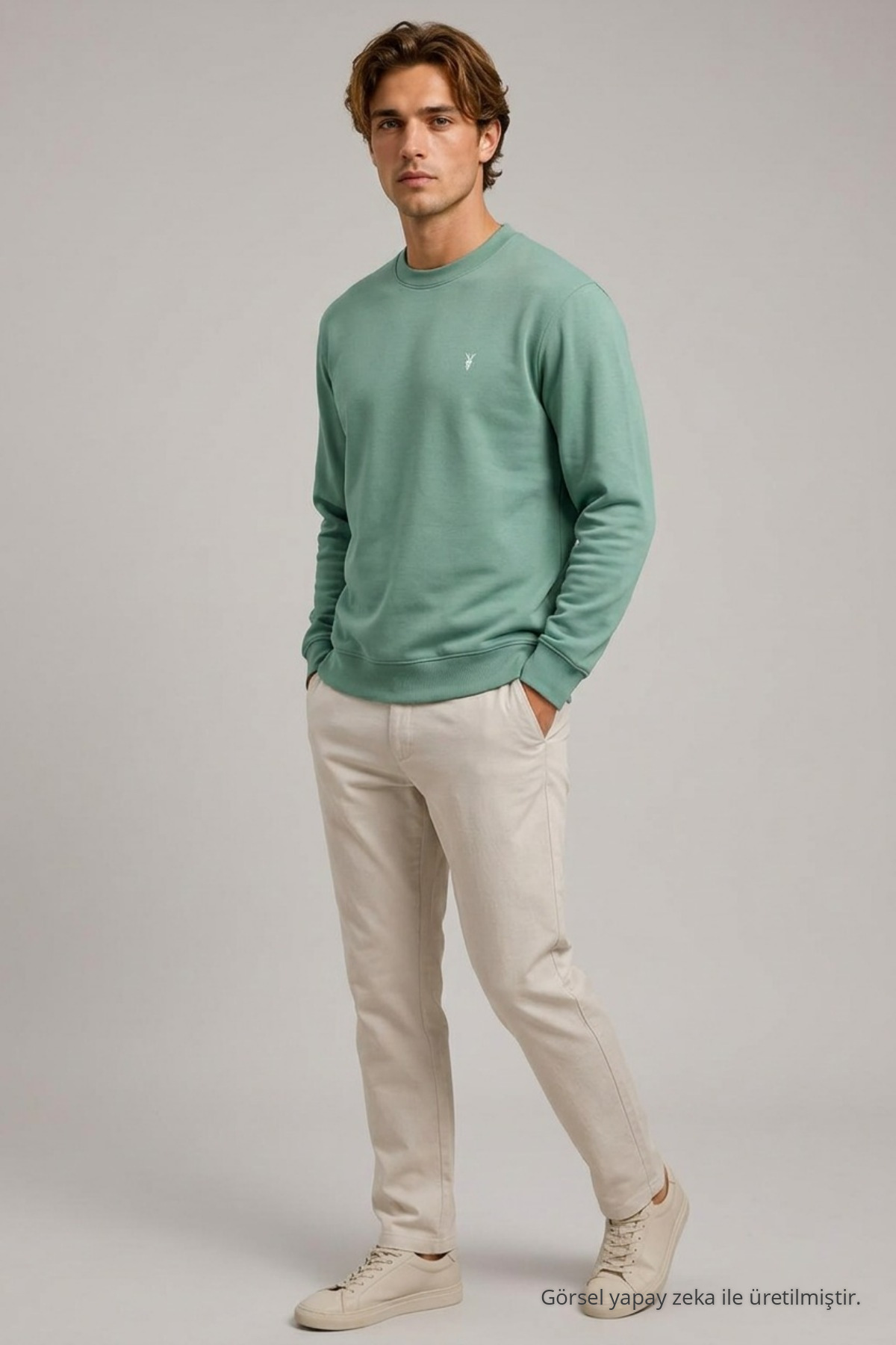 Reglan Casual Kış Çağla Erkek Sweatshirt 3