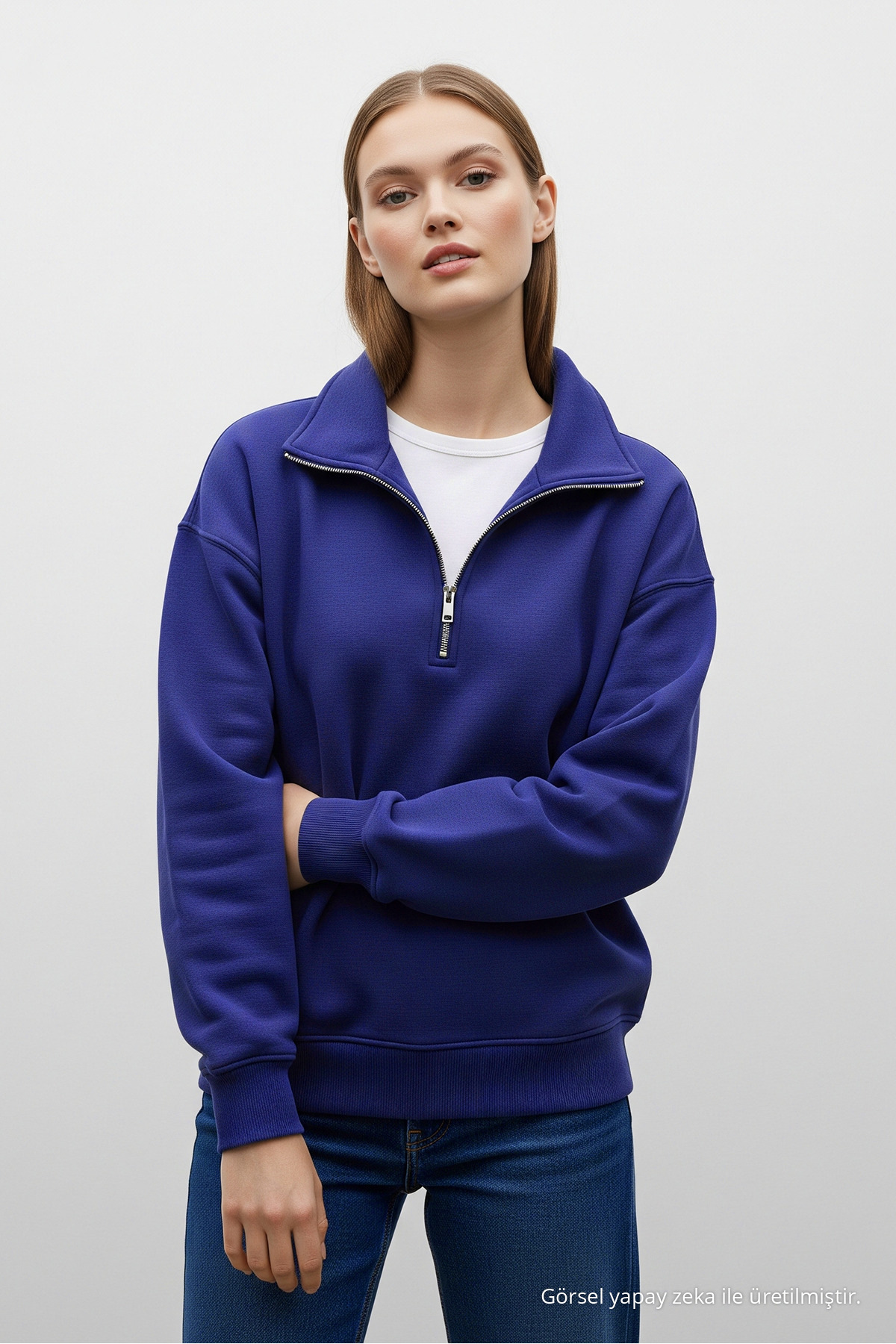 Erkek Salaş Yarım Fermuarlı 3 Lü Sweatshirt KÜF 7