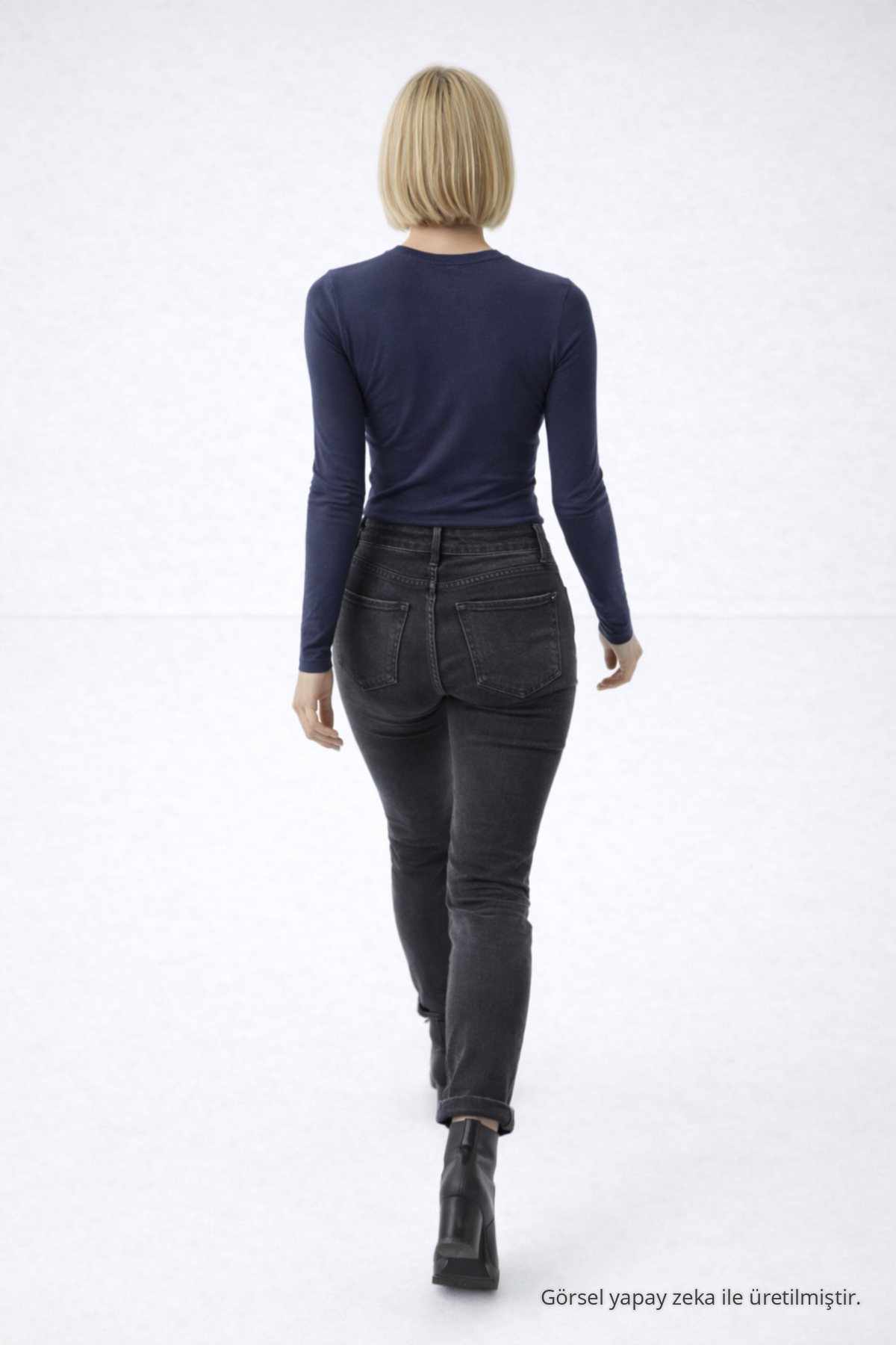 Kadın Premium Comfort Şık Füme Basic Bluz 6