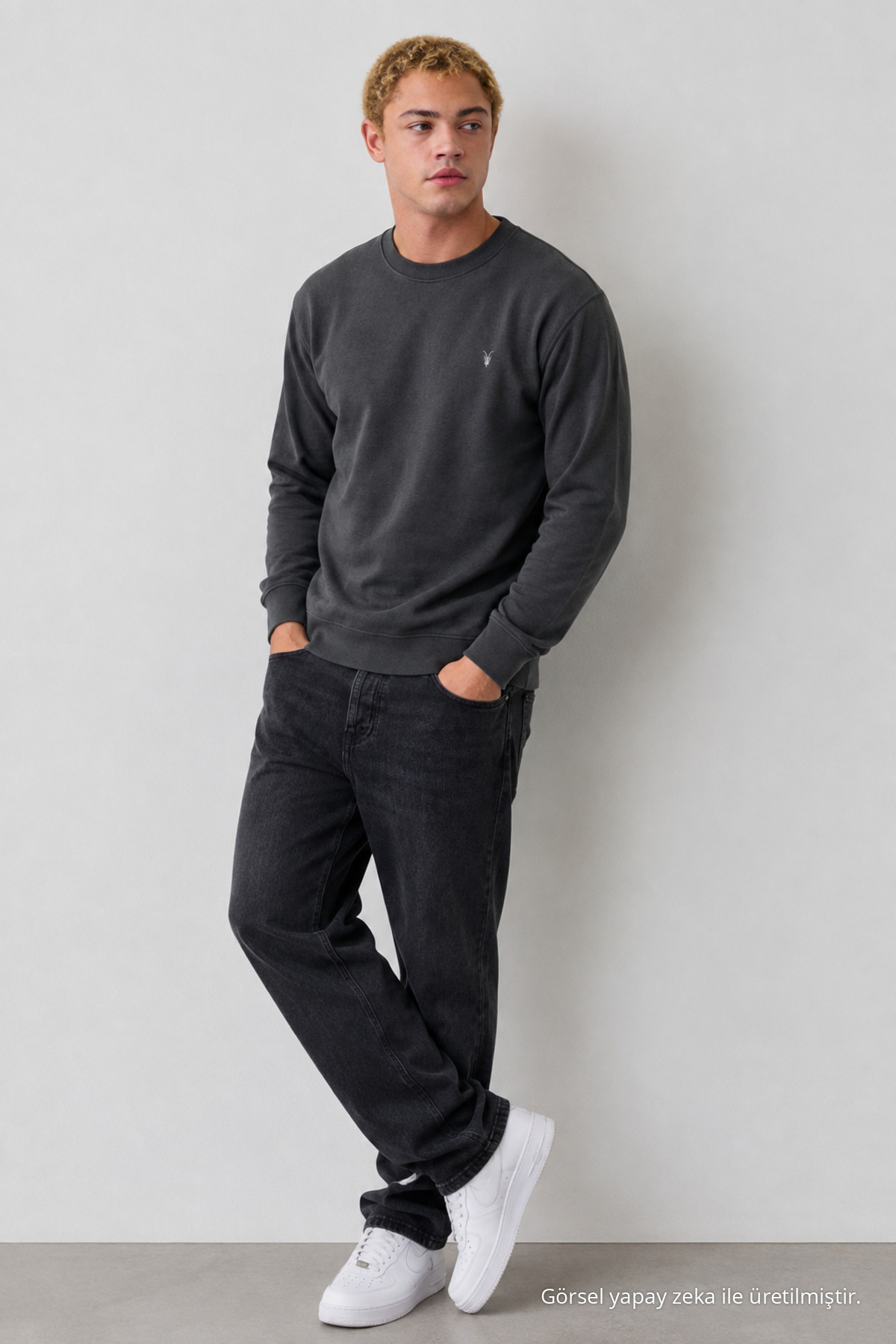 Füme Oversize Pamuklu Erkek Sweatshirt 6