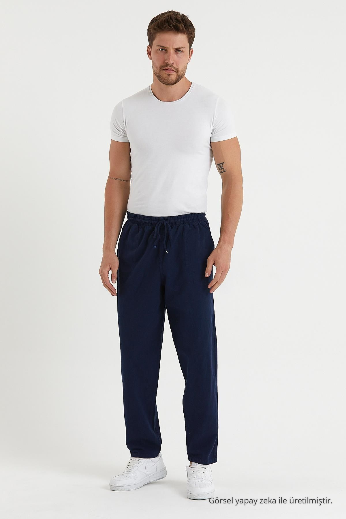 Erkek LACİVERT Basic Relaxed Fit Jogger Pantolon 3