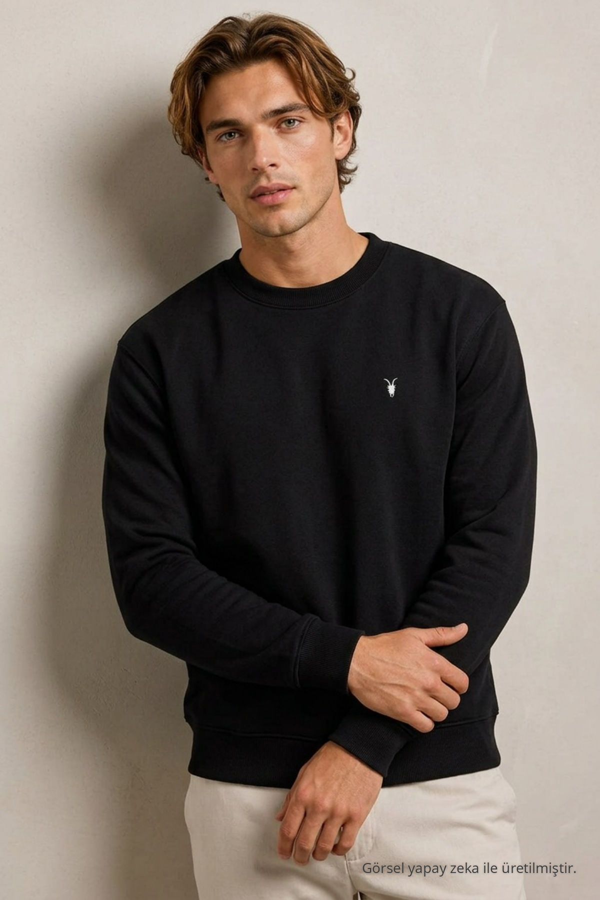 Reglan Casual Kış SİYAH Erkek Sweatshirt 4