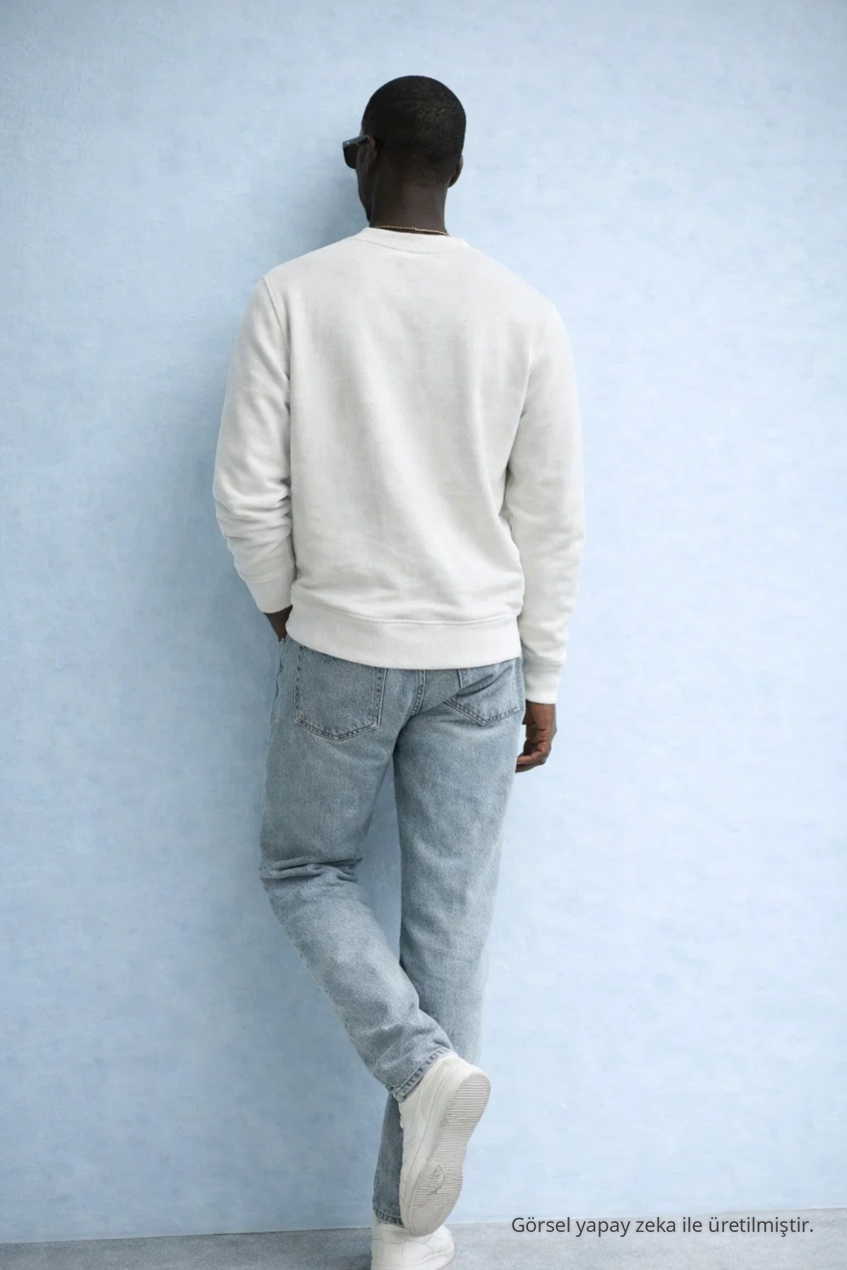 Erkek Nakışlı Parlak Ekru Sweatshirt 6