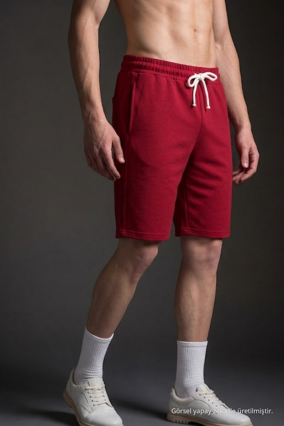 Erkek Lastikli Yazlık Comfort Bordo Şort 5