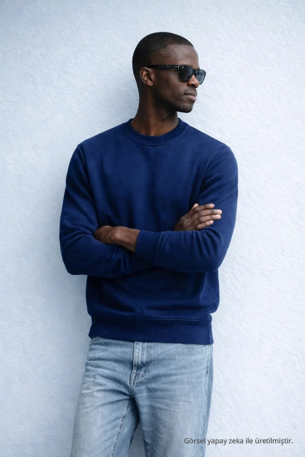 Erkek Kışlık LACİVERT Oversize Sweatshirt 4
