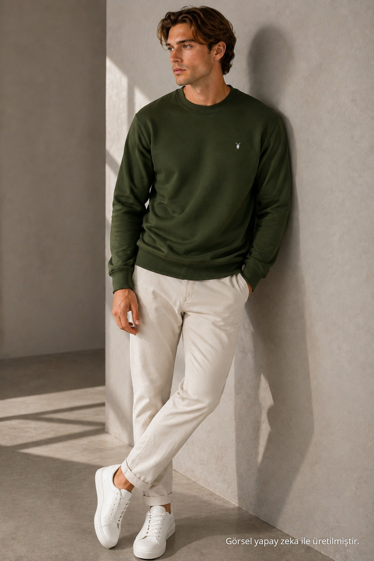 Reglan Casual Kış HAKİ Erkek Sweatshirt 6