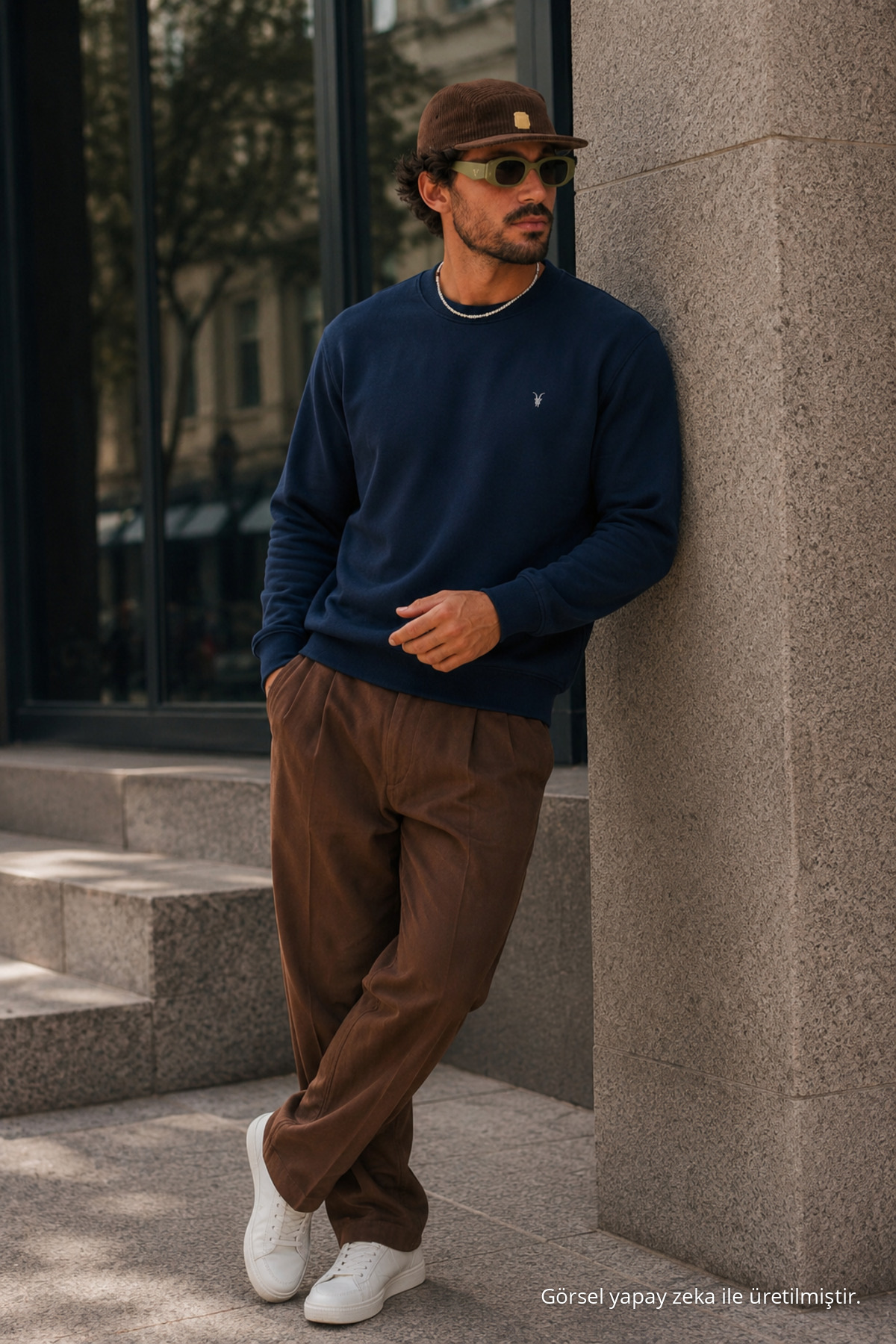LACİVERT Bol Kesim Rahat Erkek Sweatshirt 5