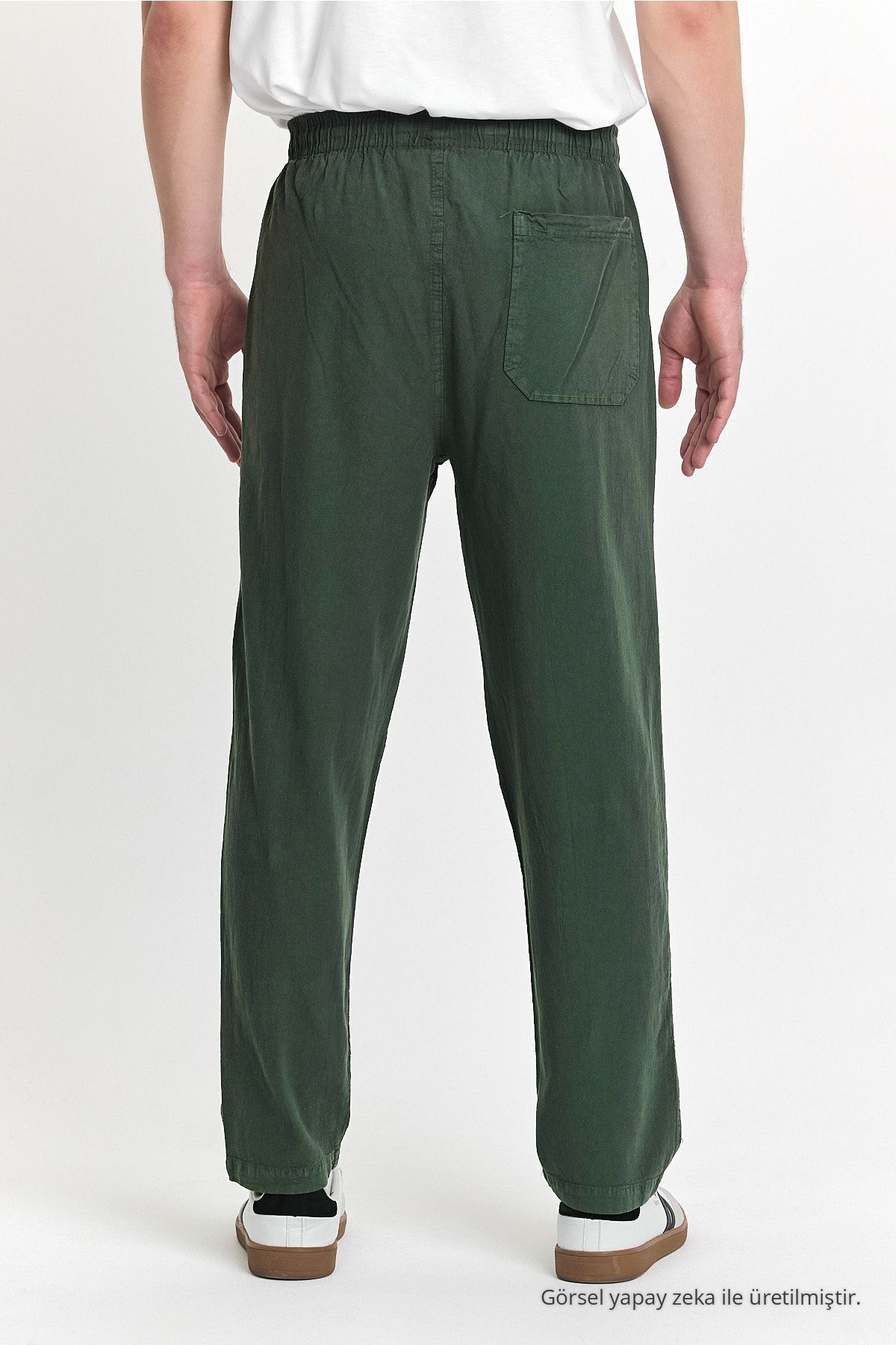 Erkek HAKİ Renk Regular Fit Basic Pantolon 5