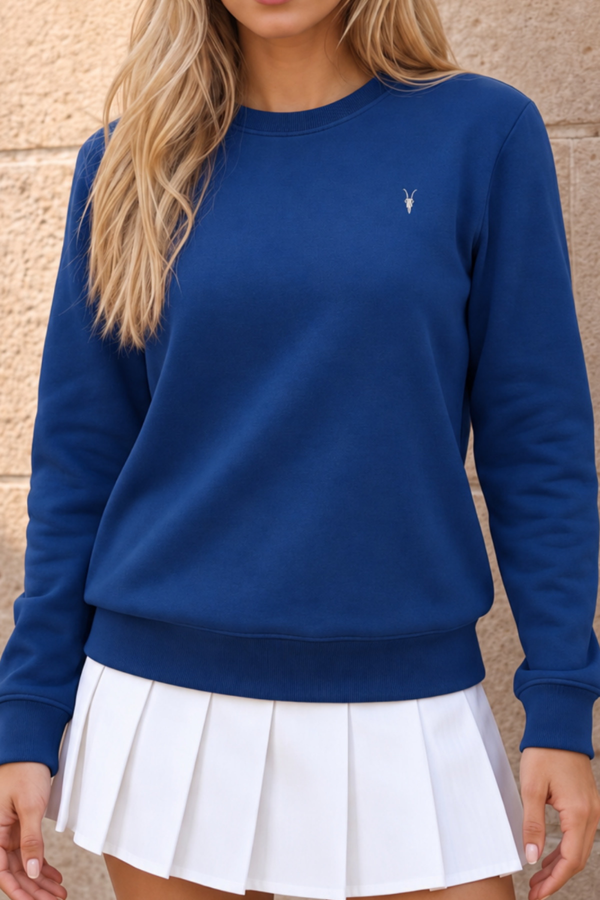 Kadın Bisiklet Yaka Mevsimlik İNDİGO Sweatshirt 6
