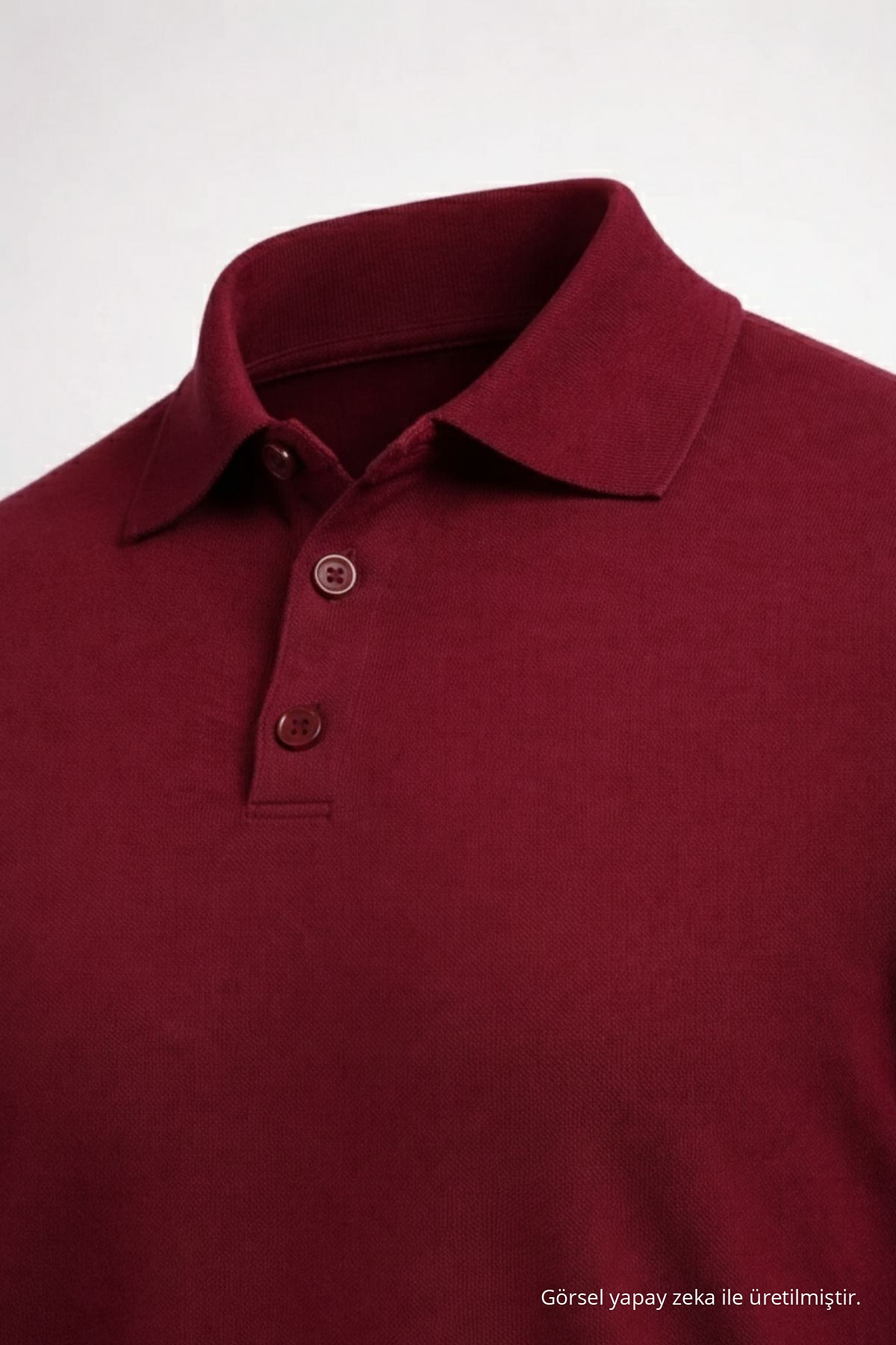 Erkek Basic Bol Bordo Polo Yakalı Kazak 4