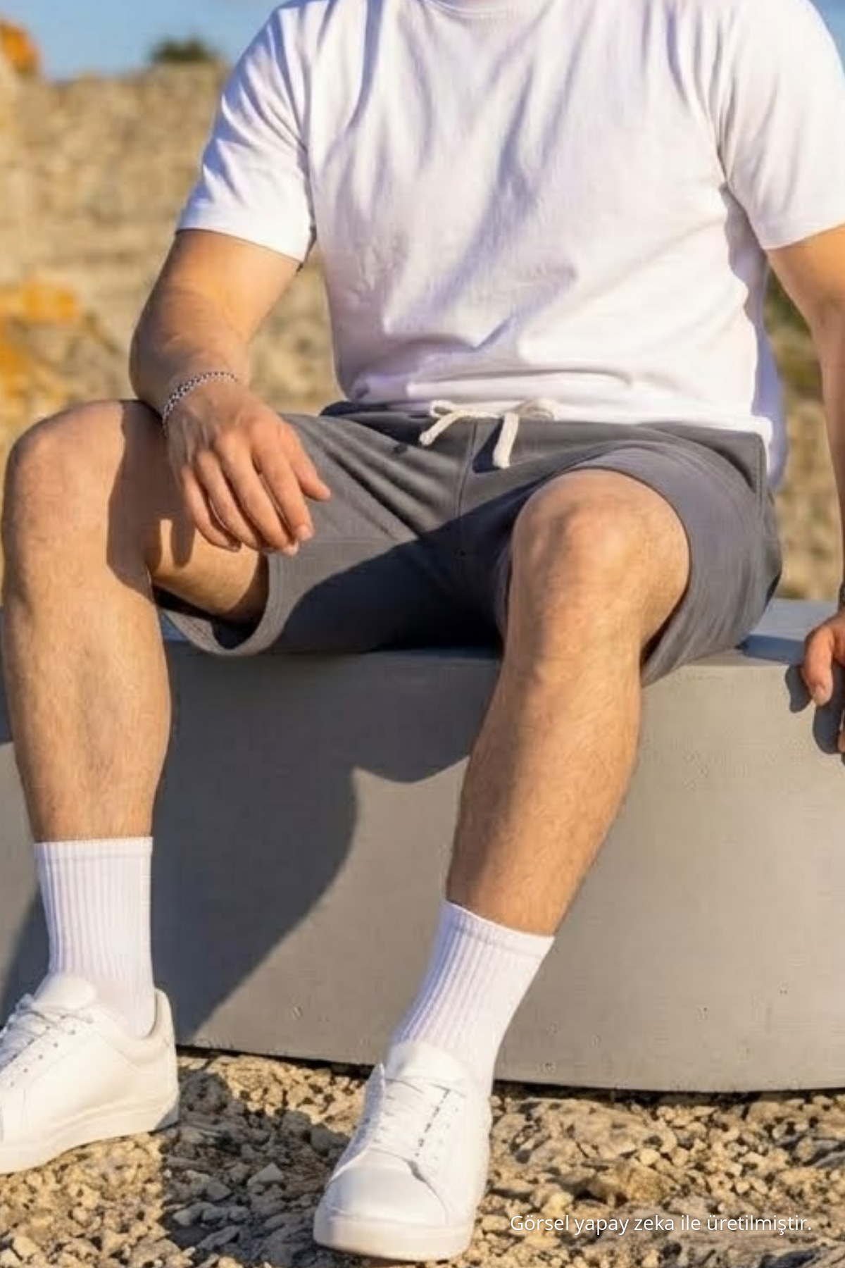 Erkek Pamuklu Casual Cepli Bol Füme Şort 6