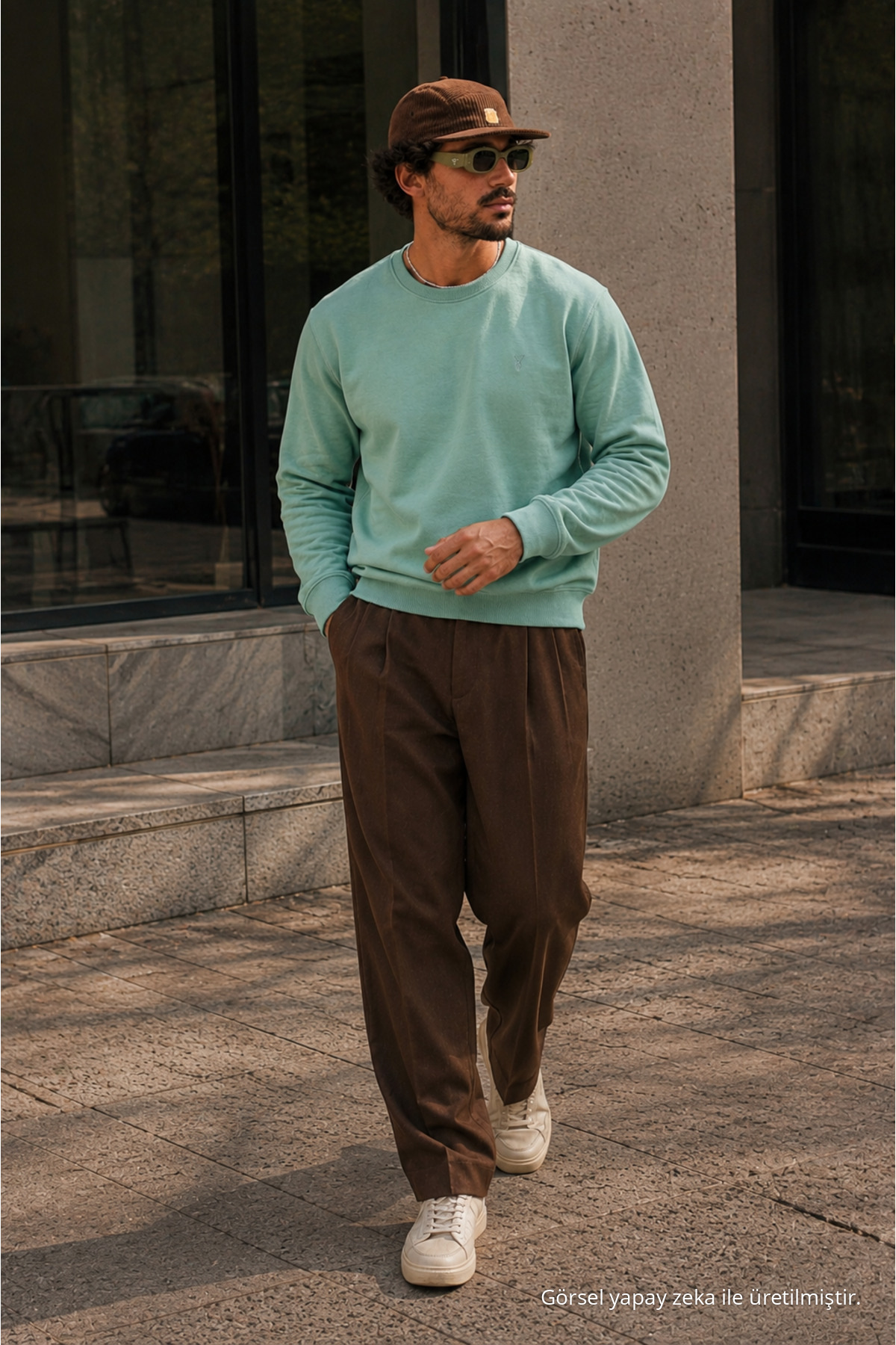 Çağla Bol Kesim Rahat Erkek Sweatshirt 4
