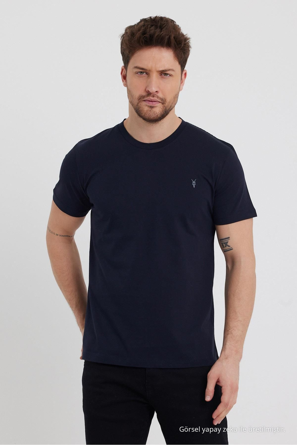 Erkek Kısa Kollu Oversize Basic Bol Tişört SİYAH-BEYAZ-HAKİ-BORDO-LACİVERT 4