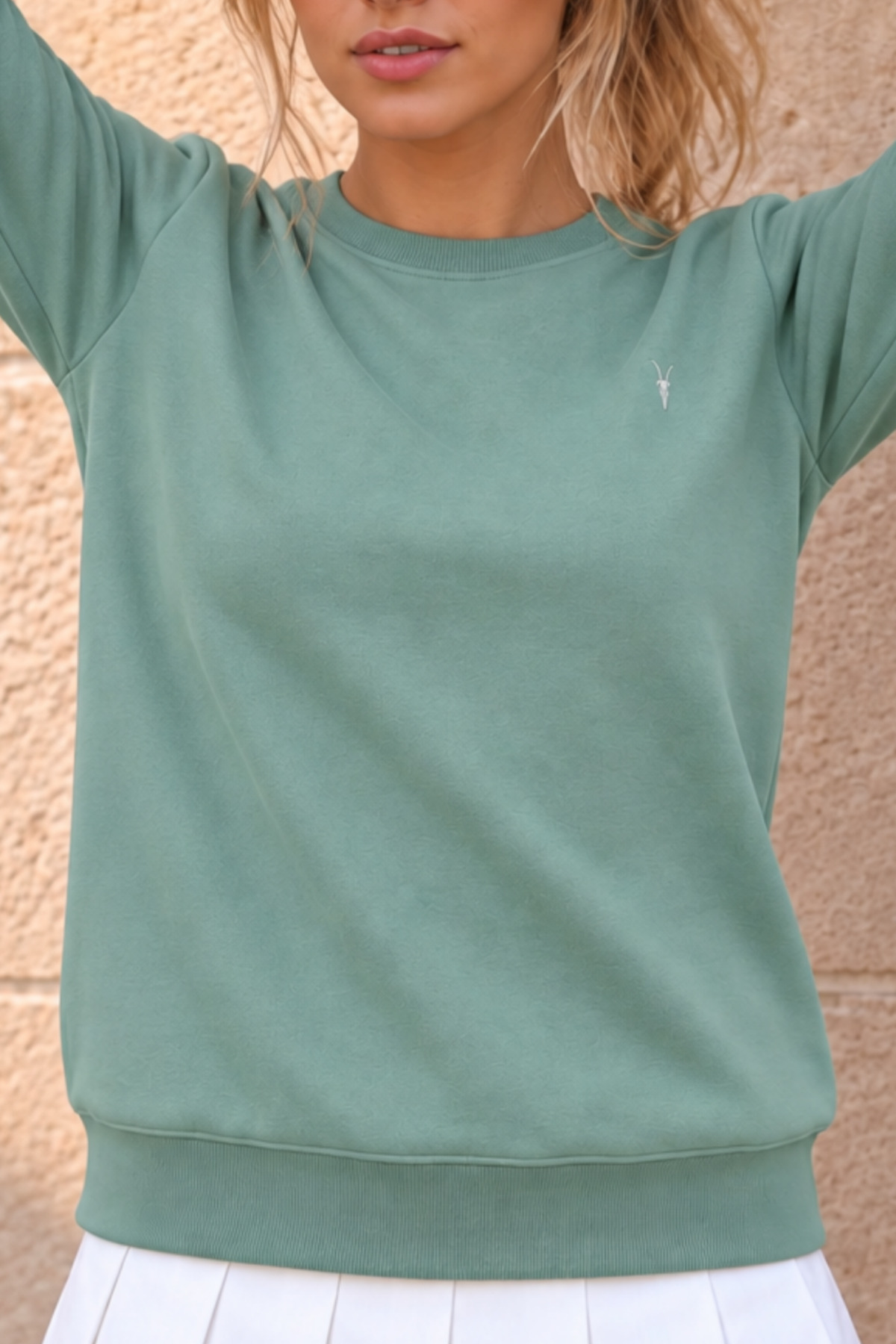 Kadın Bisiklet Yaka Mevsimlik Çağla Sweatshirt 6