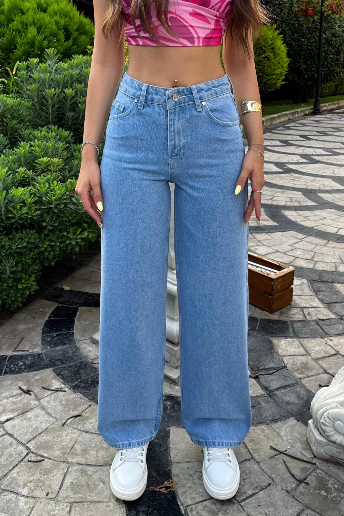 Mavi Yüksek Bel Wide Leg Jeans 3