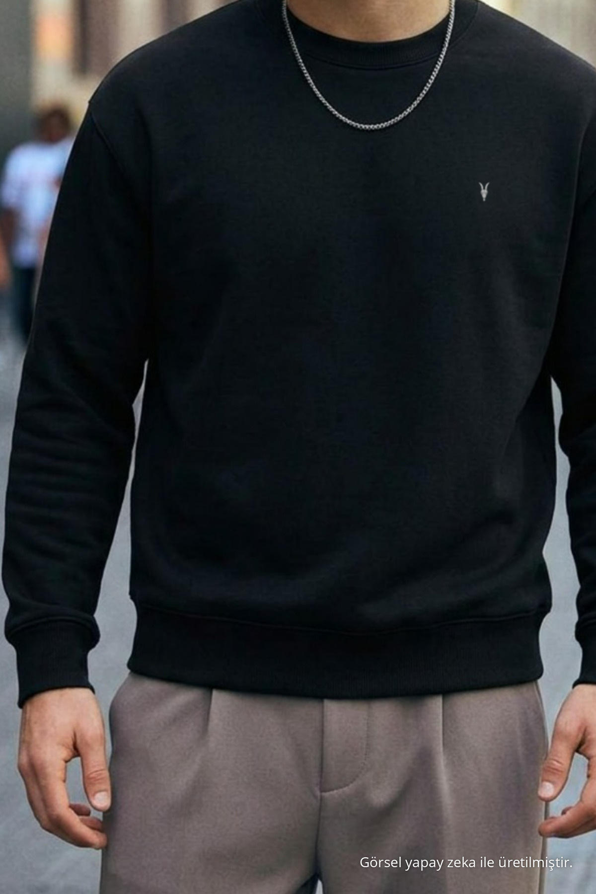Erkek Orta Yumuşak SİYAH Sweatshirt 5