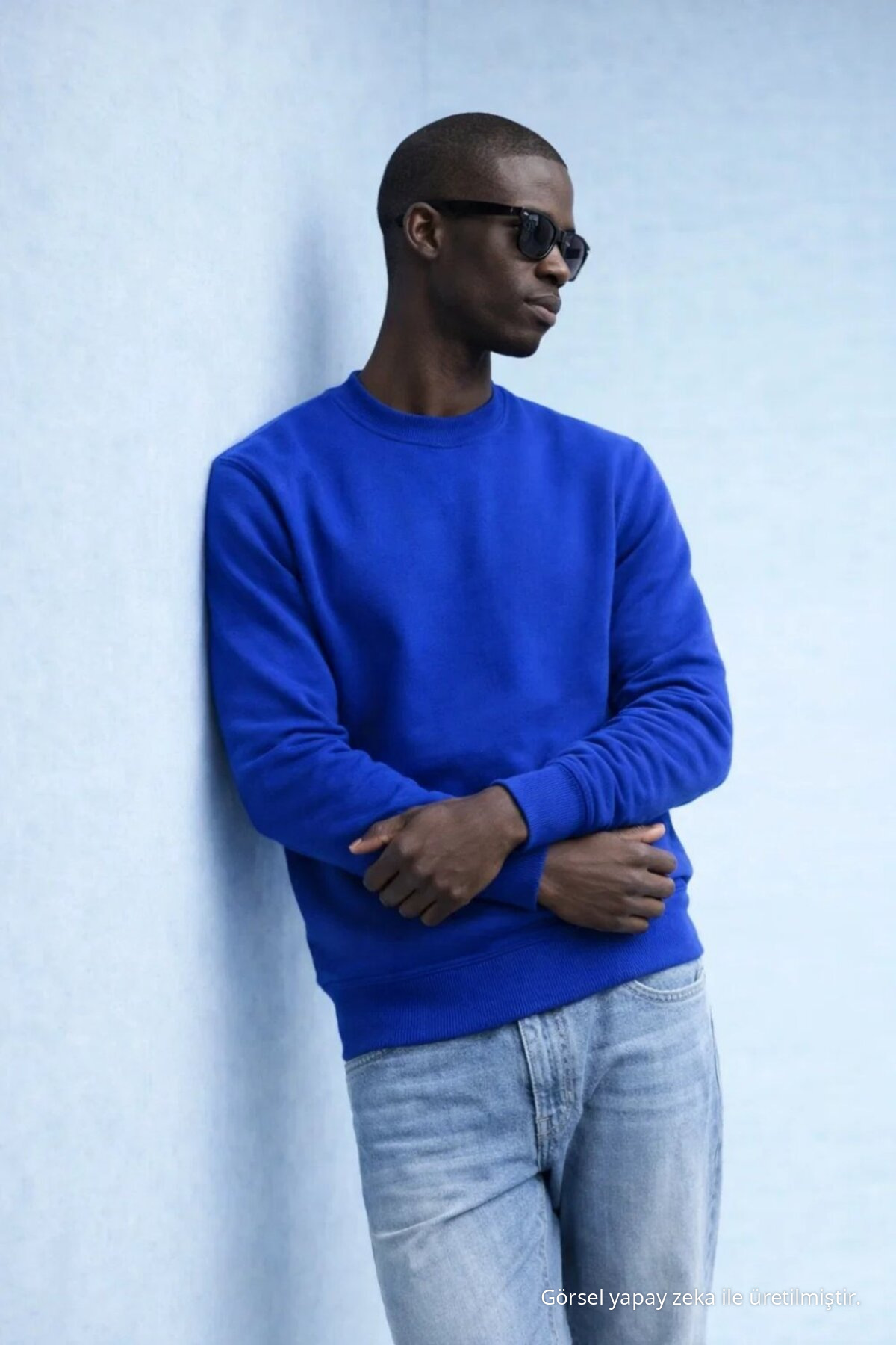 Erkek Kışlık İNDİGO Oversize Sweatshirt 4