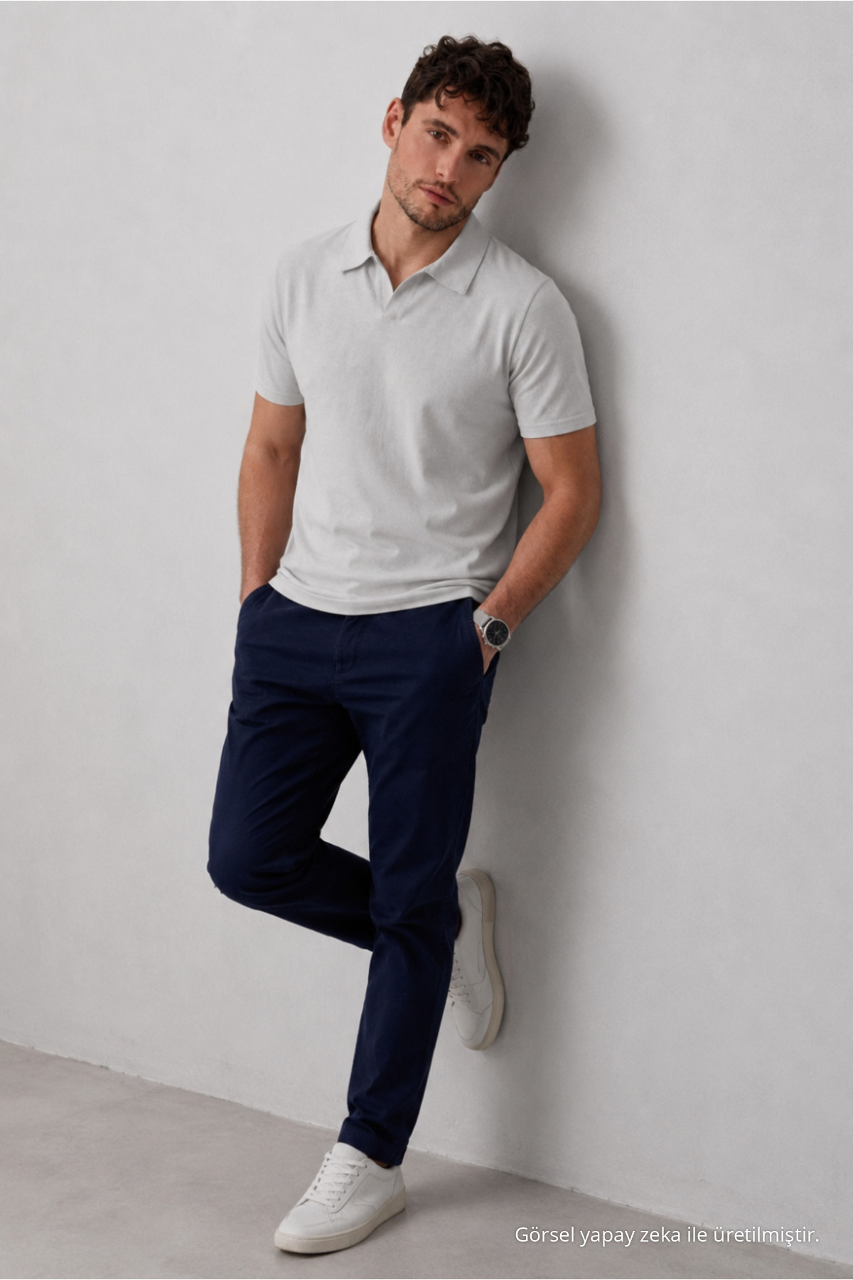 Erkek Polo Yaka Premium Comfort Spor GRİ Tişört 4