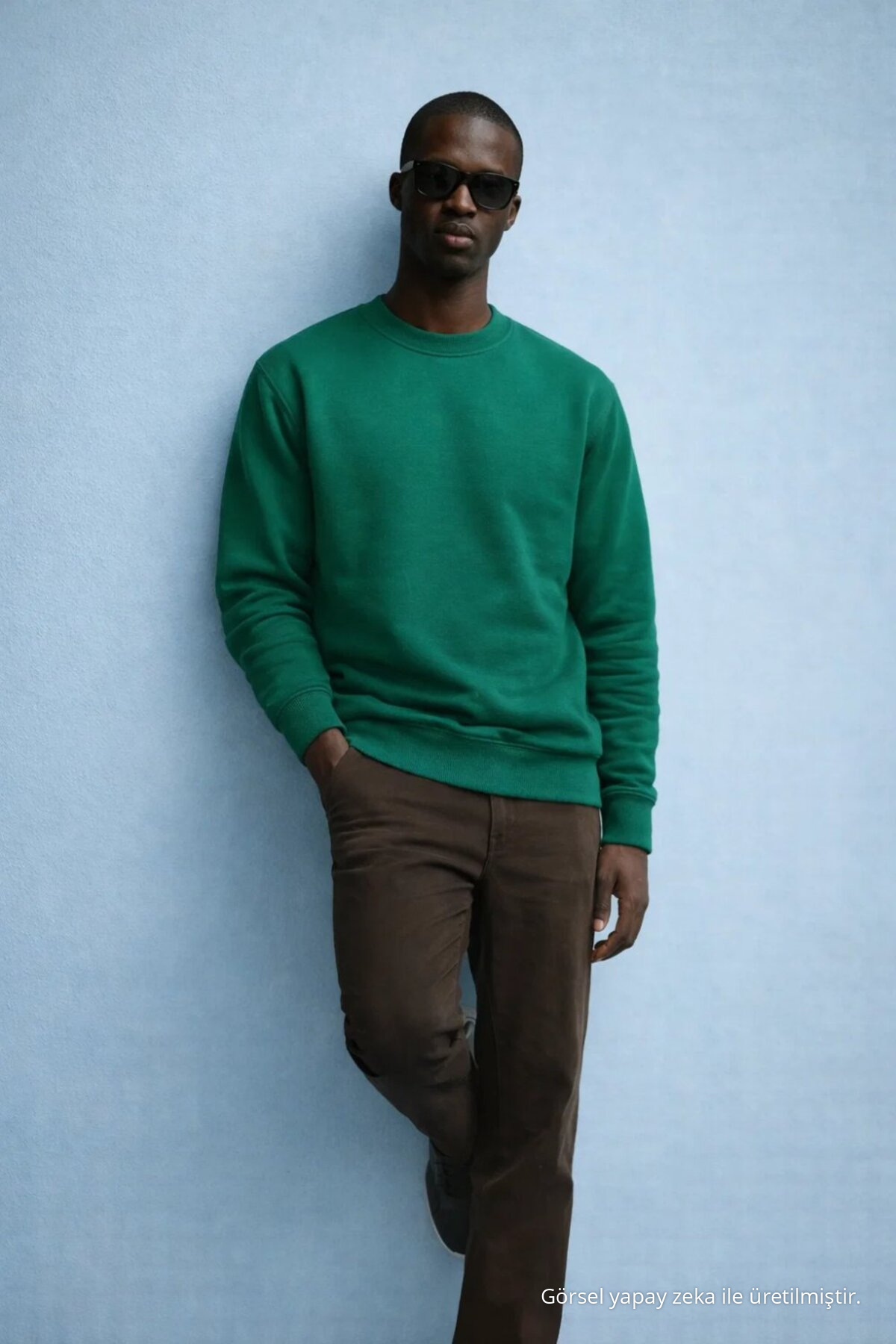 Erkek Kışlık YEŞİL Oversize Sweatshirt 3