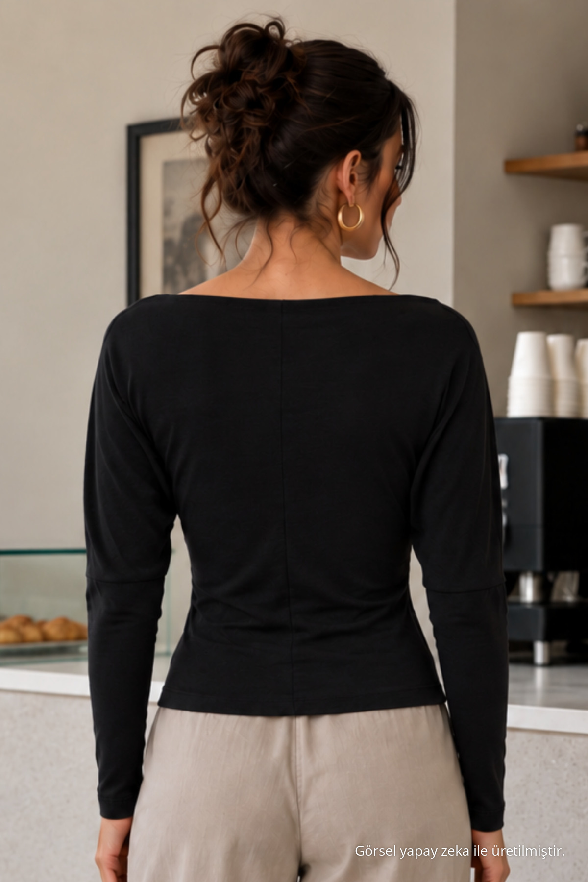 Kadın Kayık Yaka Basic Dar Bluz 3' Lu Gri 7