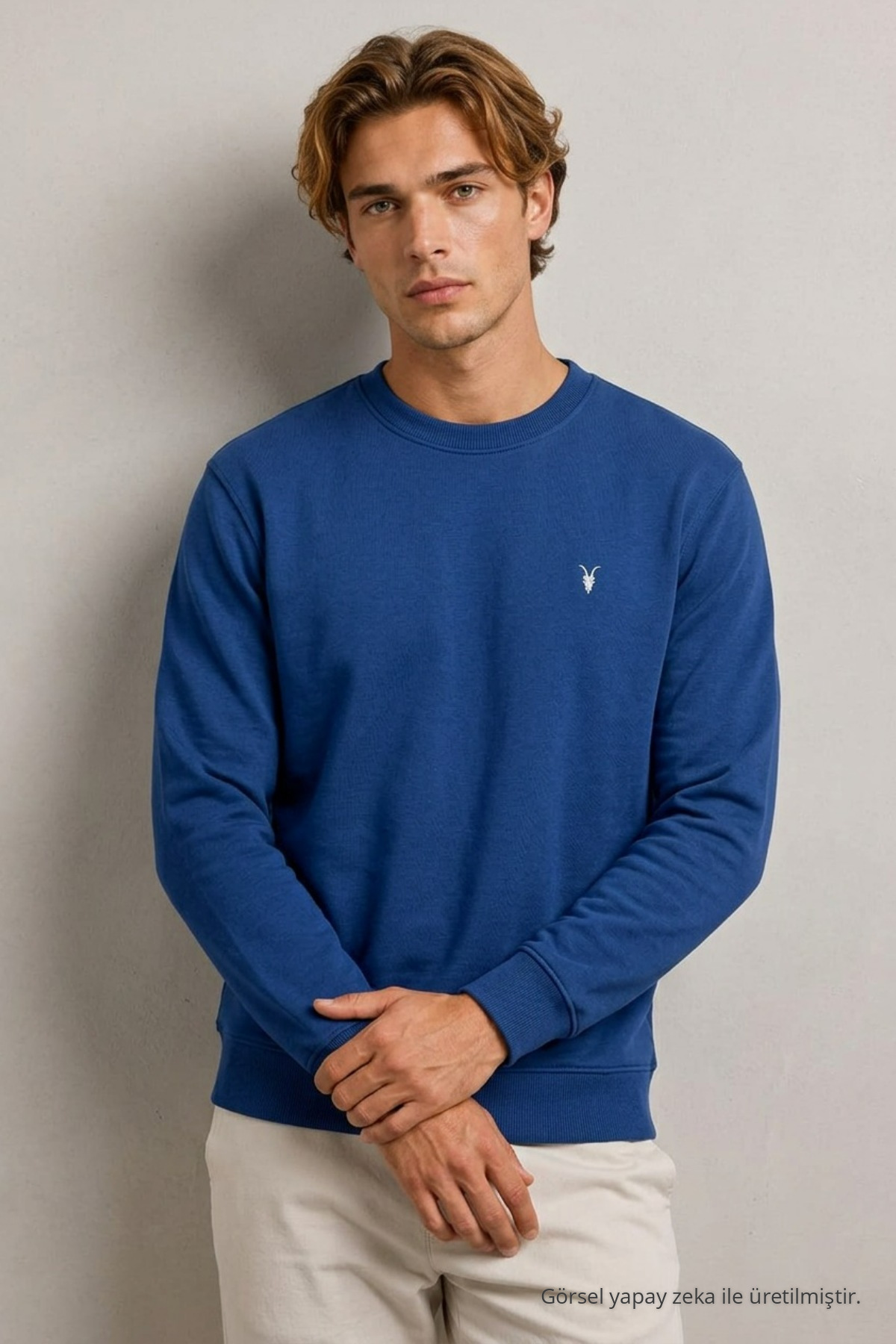 Reglan Casual Kış İNDİGO Erkek Sweatshirt 5
