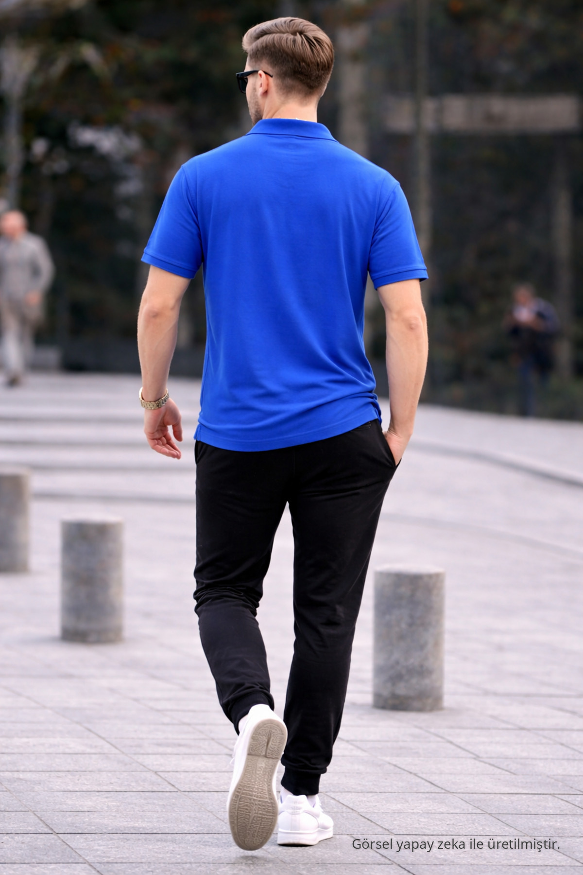 Erkek Basic Relax Turkuaz Polo Yaka Tişört 6