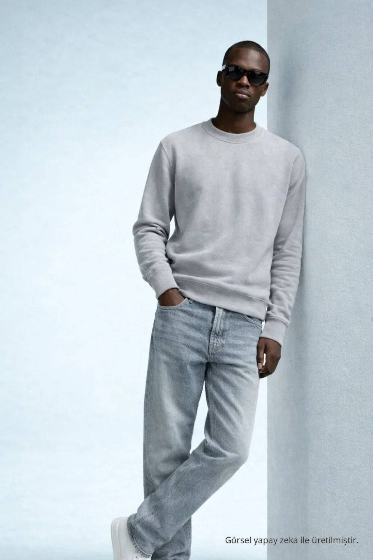 Erkek Kışlık GRİ Oversize Sweatshirt 3