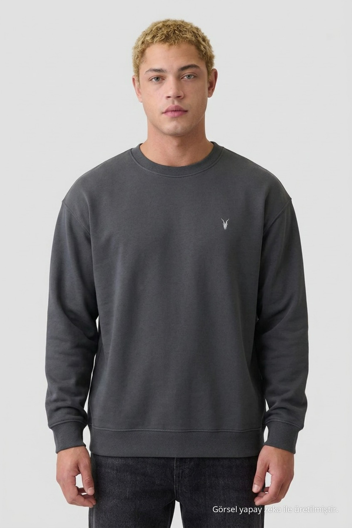 Füme Oversize Pamuklu Erkek Sweatshirt 5