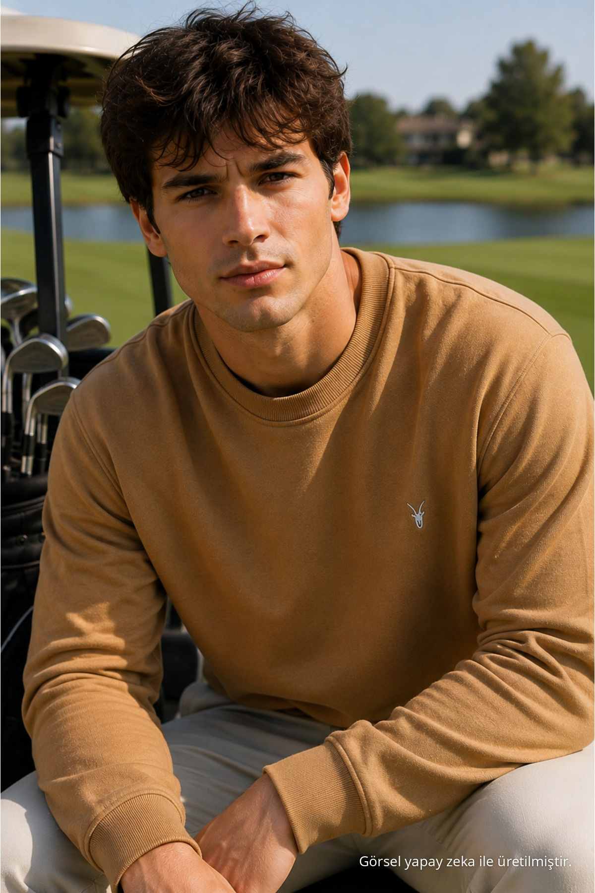 Karamel İşlemeli Standart Erkek Sweatshirt 4