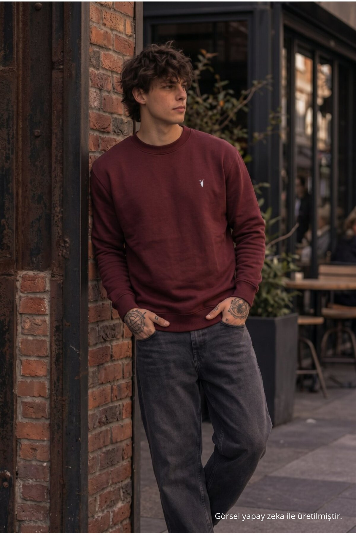 Erkek Basic Mevsimlik Bol 3 Lü Sweatshirt BEYAZ 3