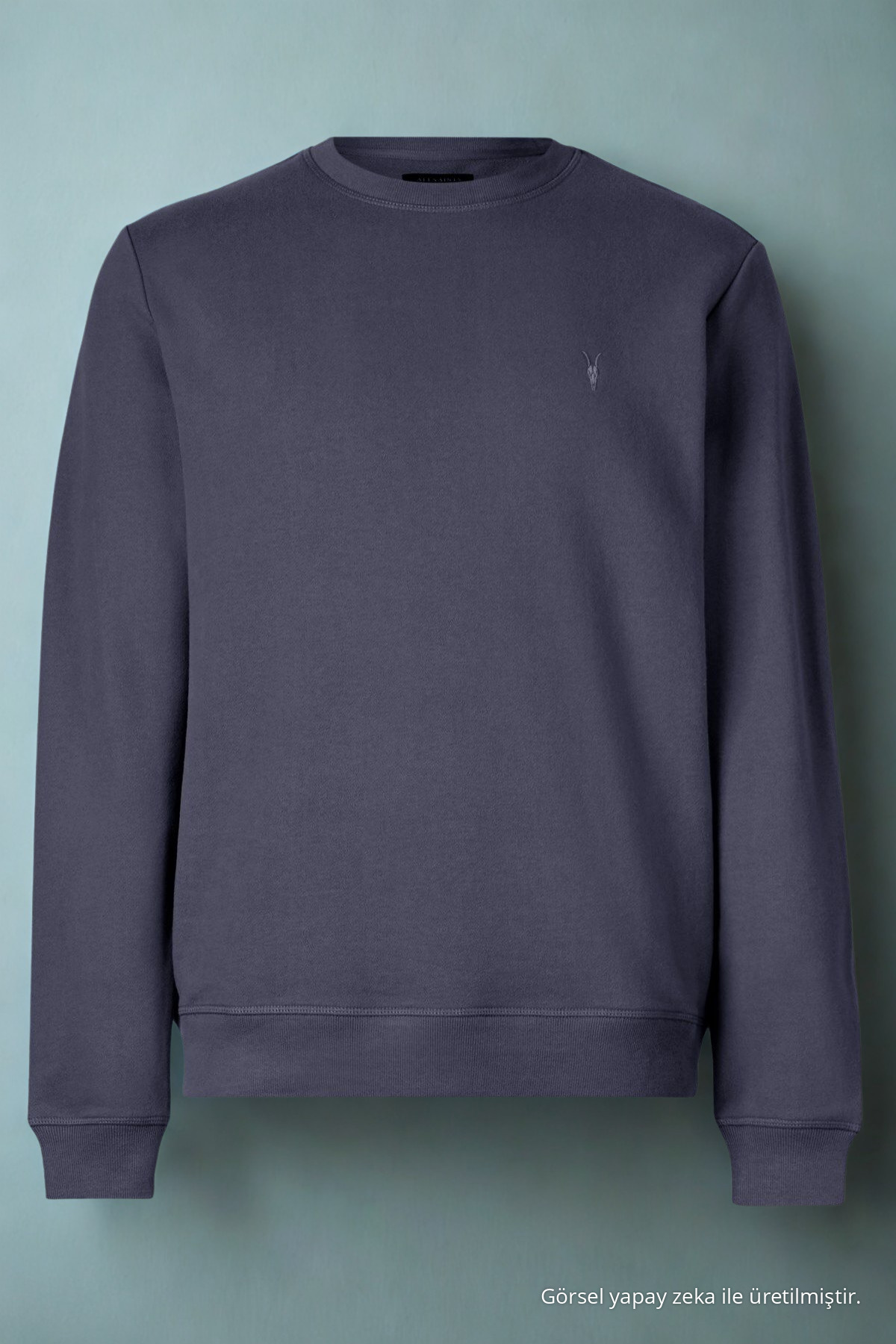 Erkek Basic Bisiklet Yaka Füme Sweatshirt 5