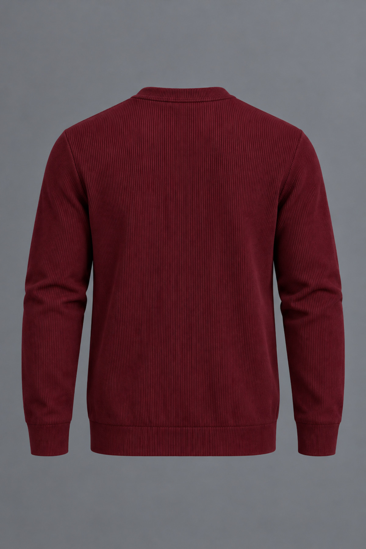 Erkek Slim Fit Bisiklet Yaka Günlük Triko Bordo Kazak 3